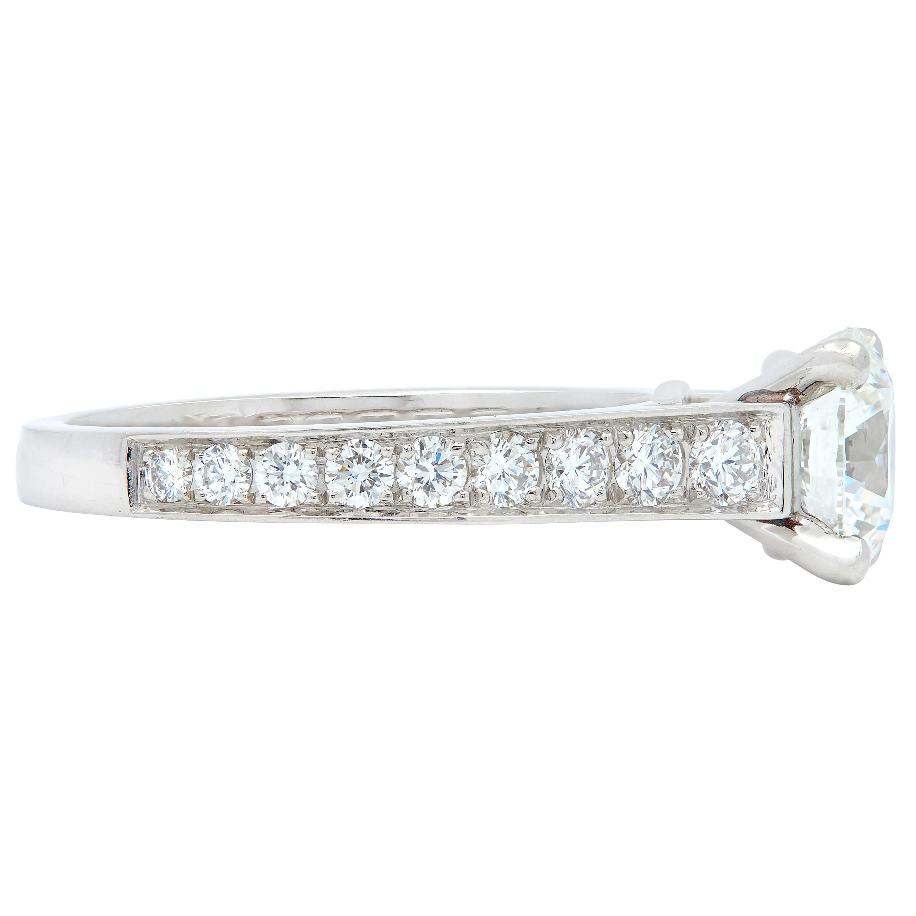 Cartier French 2.00 CTW Round Brilliant Cut Diamond Platinum Engagement Ring GIA - Image 3