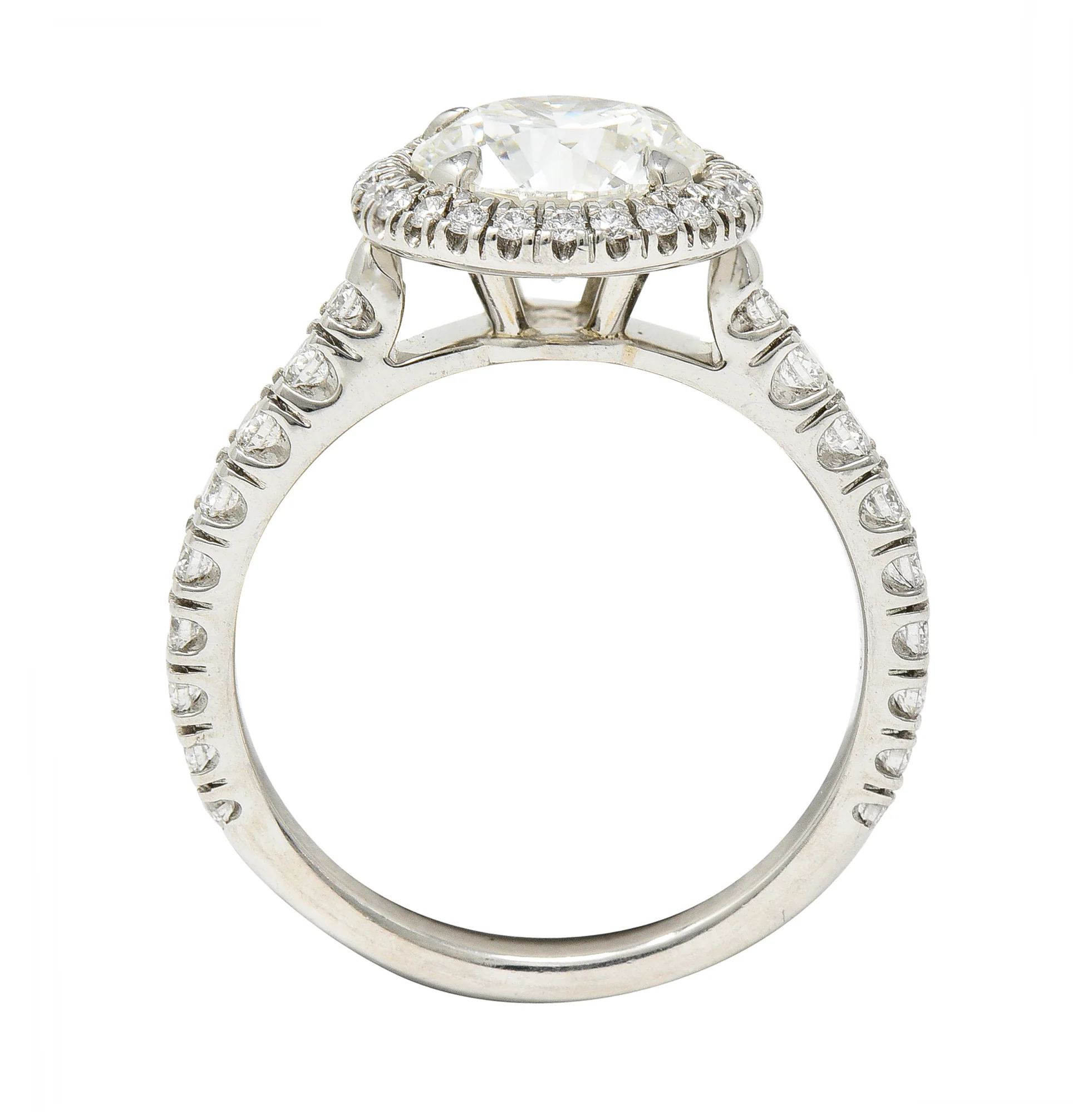 Cartier French 2.15 CTW Round Brilliant Diamond Platinum Destinee Halo Engagement Ring GIA - Image 11