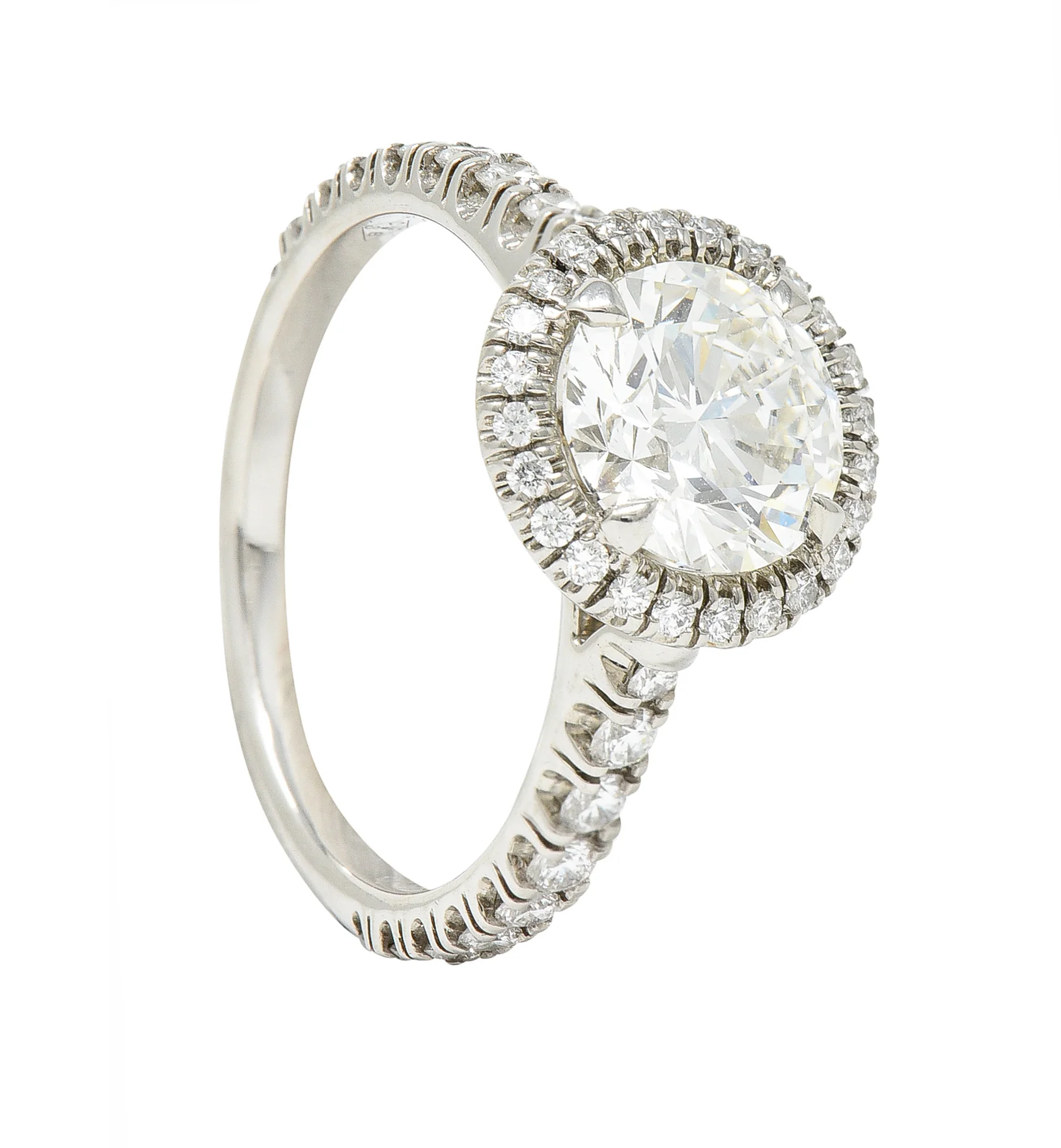 Cartier French 2.15 CTW Round Brilliant Diamond Platinum Destinee Halo Engagement Ring GIA - Image 12