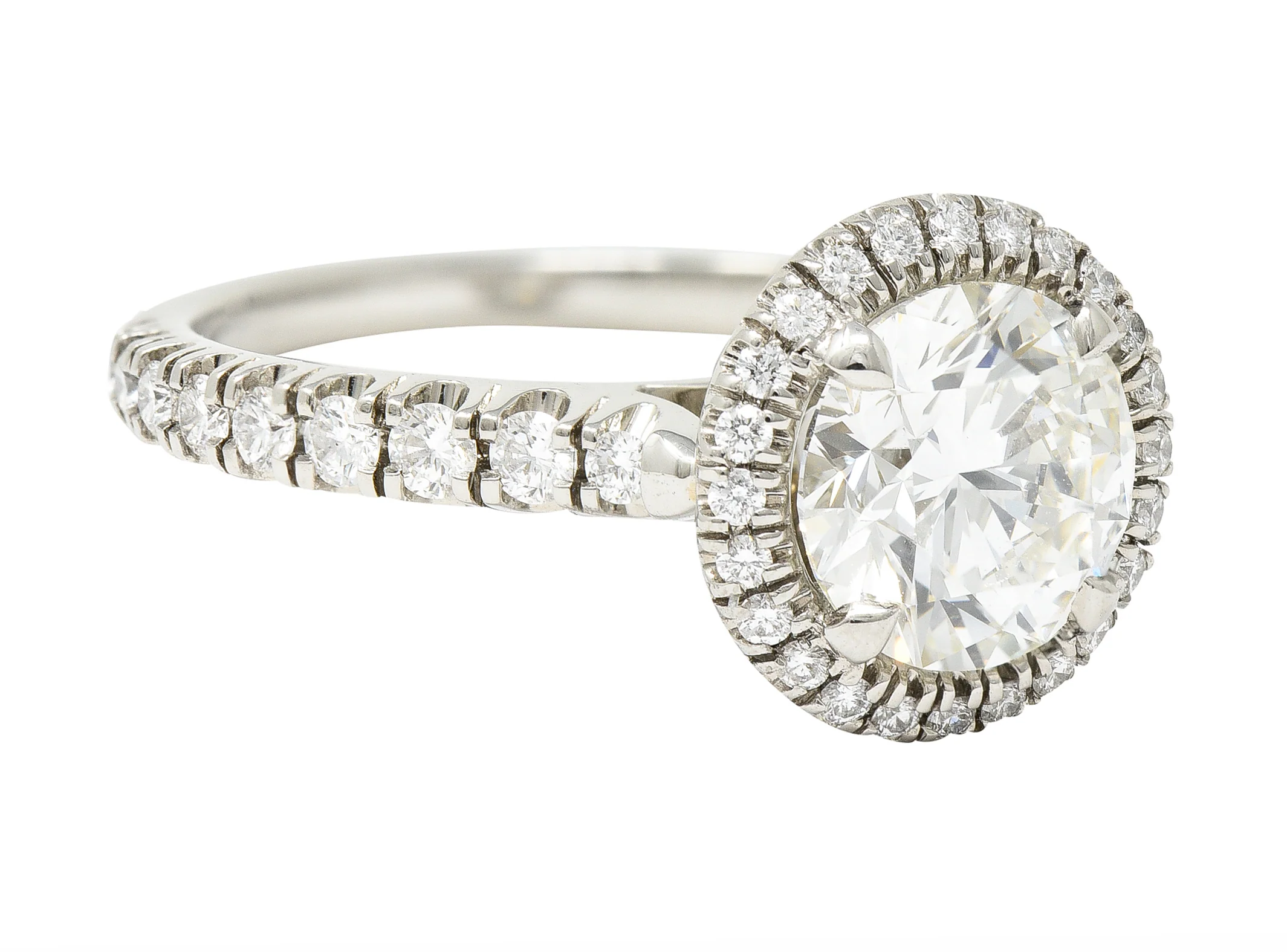 Cartier French 2.15 CTW Round Brilliant Diamond Platinum Destinee Halo Engagement Ring GIA - Image 3