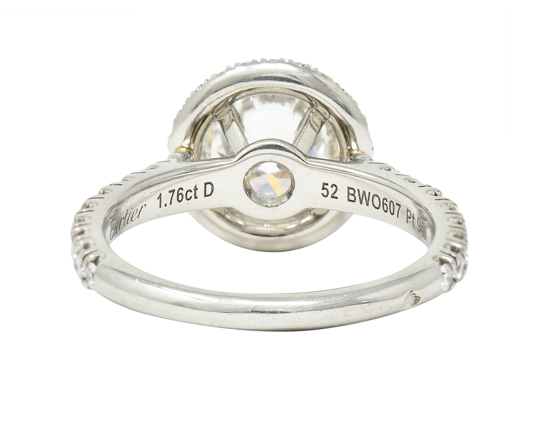 Cartier French 2.15 CTW Round Brilliant Diamond Platinum Destinee Halo Engagement Ring GIA - Image 5