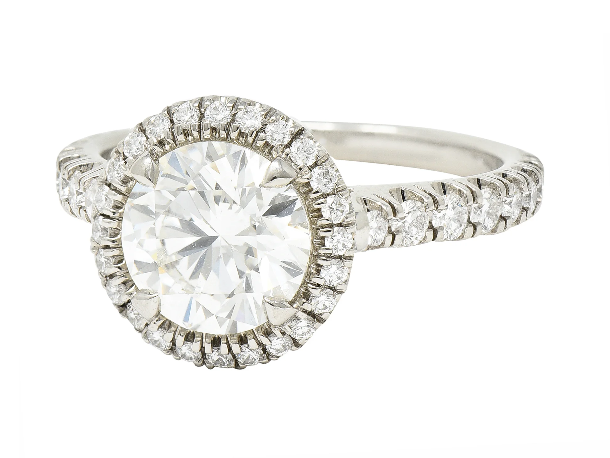 Cartier French 2.15 CTW Round Brilliant Diamond Platinum Destinee Halo Engagement Ring GIA - Image 7