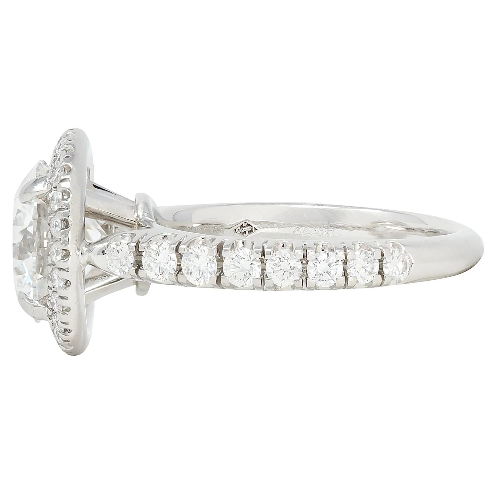 Cartier French Contemporary 2.60 CTW Diamond Platinum Destinée Halo Engagement Ring GIA - Image 5