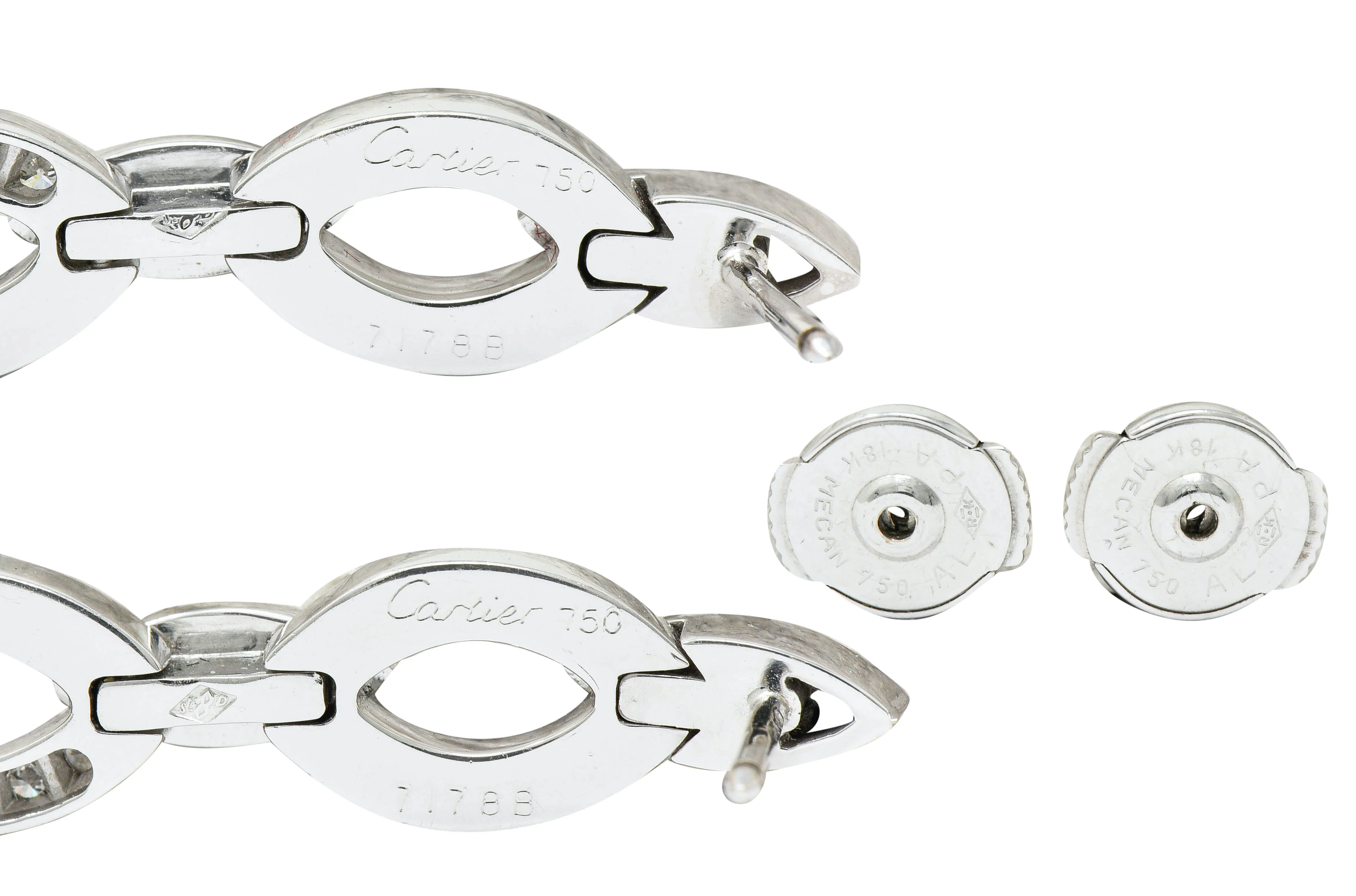 Cartier French Diamond 18 Karat White Gold Diadea Drop Earrings - Image 6