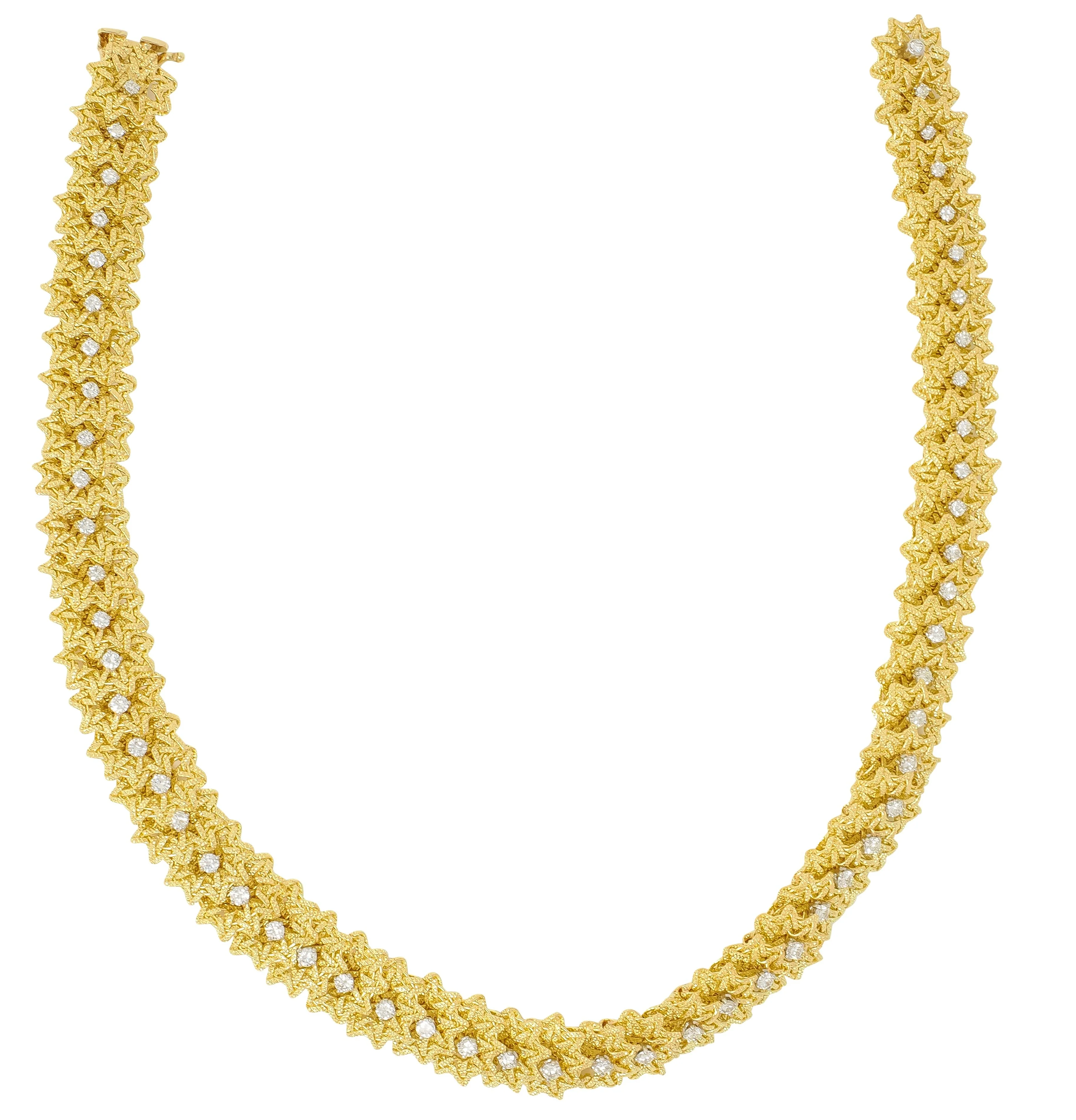 Cartier Georges L'Enfant 1960's French Diamond 18 Karat Yellow Gold Vintage Link Collar Necklace - Image 3