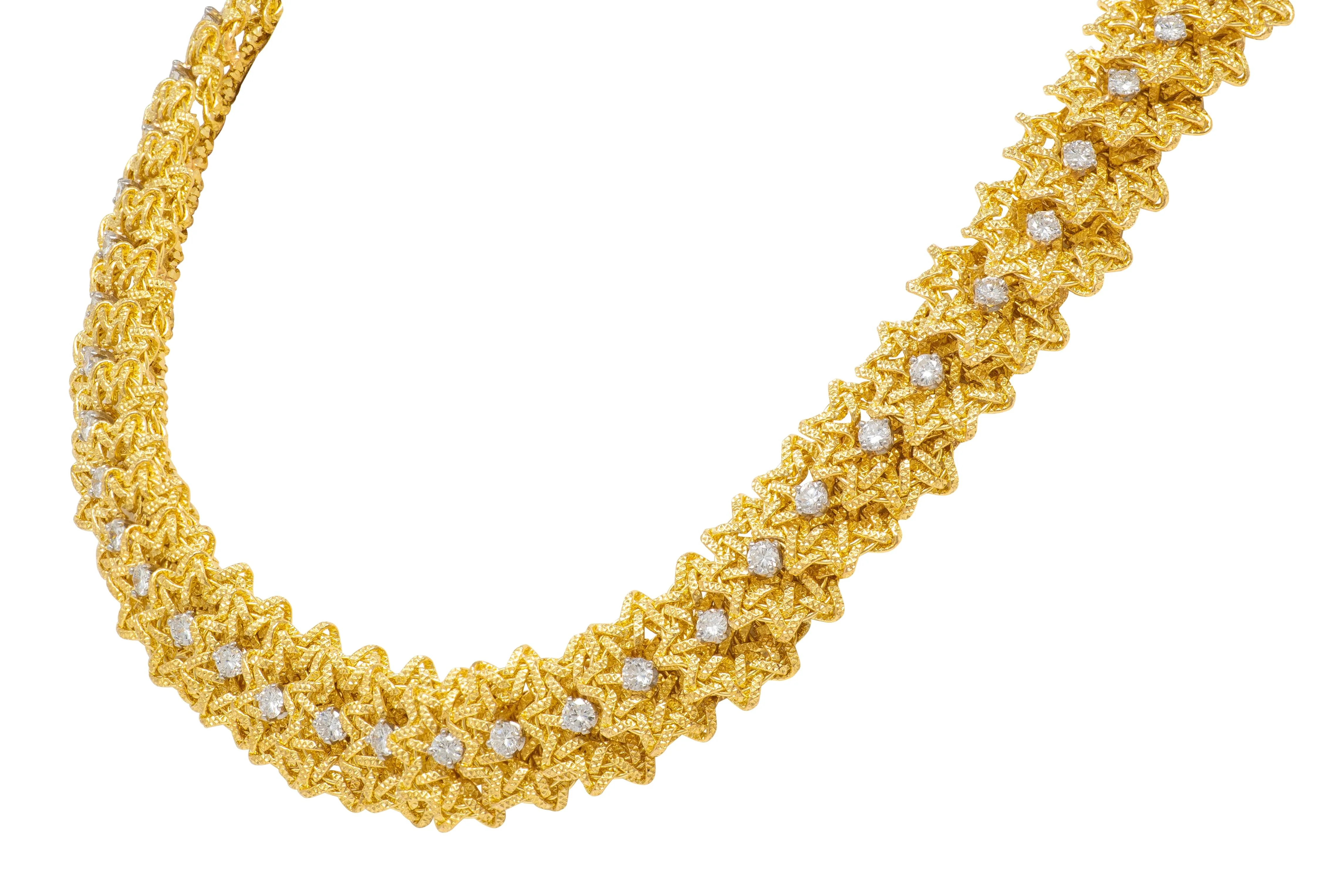 Cartier Georges L'Enfant 1960's French Diamond 18 Karat Yellow Gold Vintage Link Collar Necklace - Image 4
