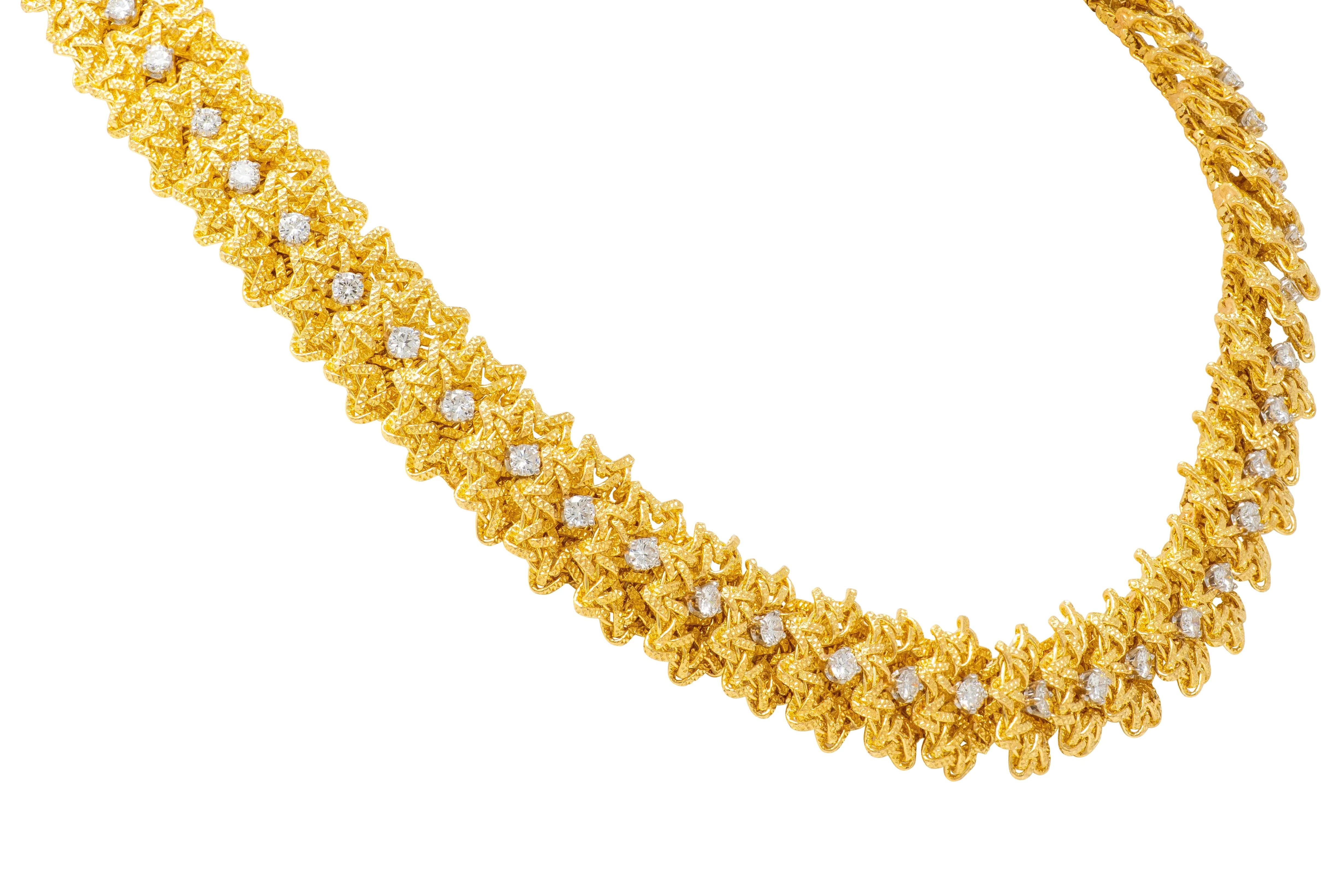 Cartier Georges L'Enfant 1960's French Diamond 18 Karat Yellow Gold Vintage Link Collar Necklace - Image 5