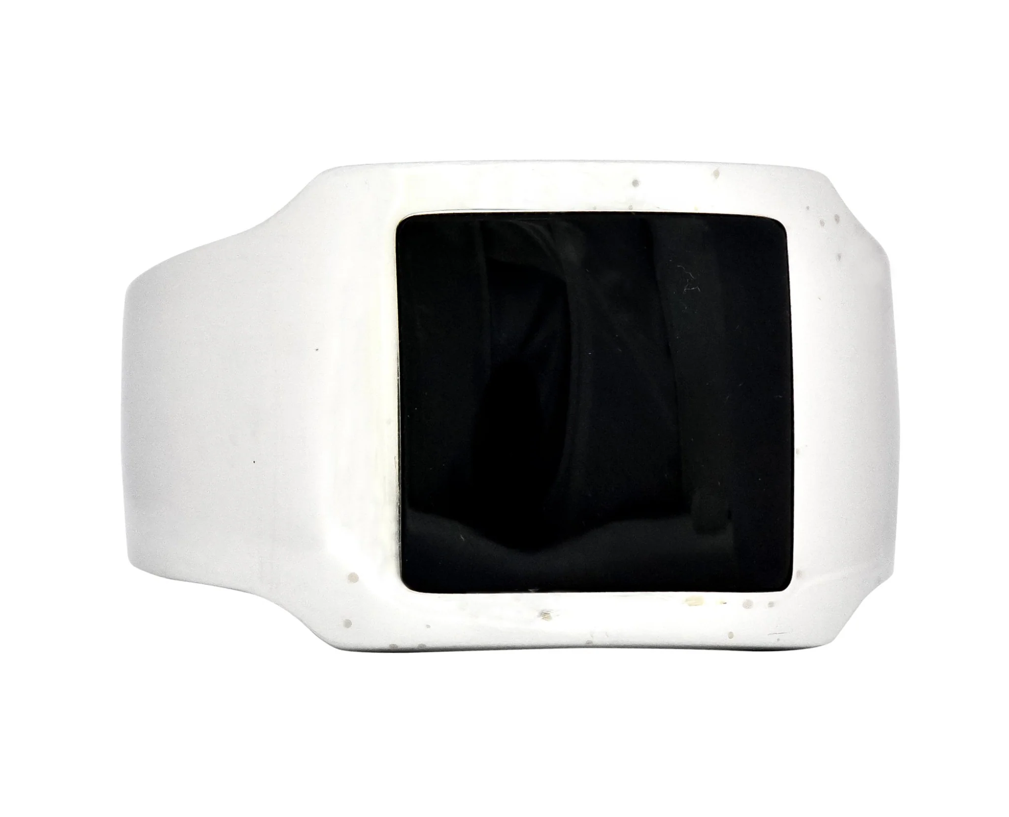 Cartier Modern Hawk's Eye 18 Karat White Gold Santos Dumont Men's Ring - Image 2