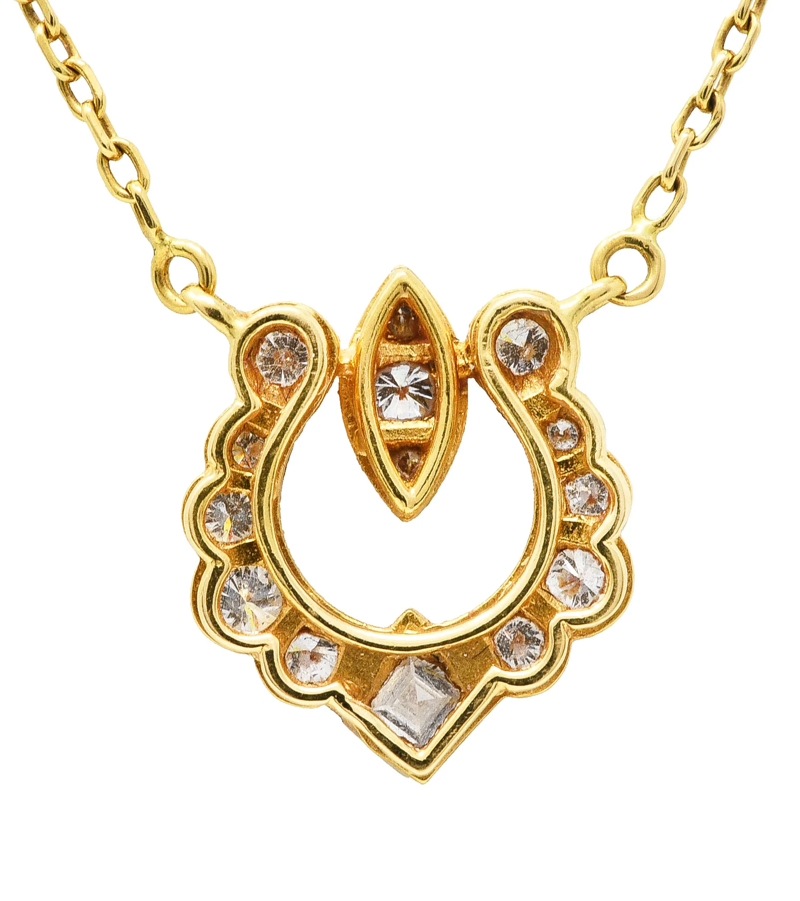 Cartier Paris 0.55 CTW Diamond French 18 Karat Gold Horseshoe Station Necklace - Image 4