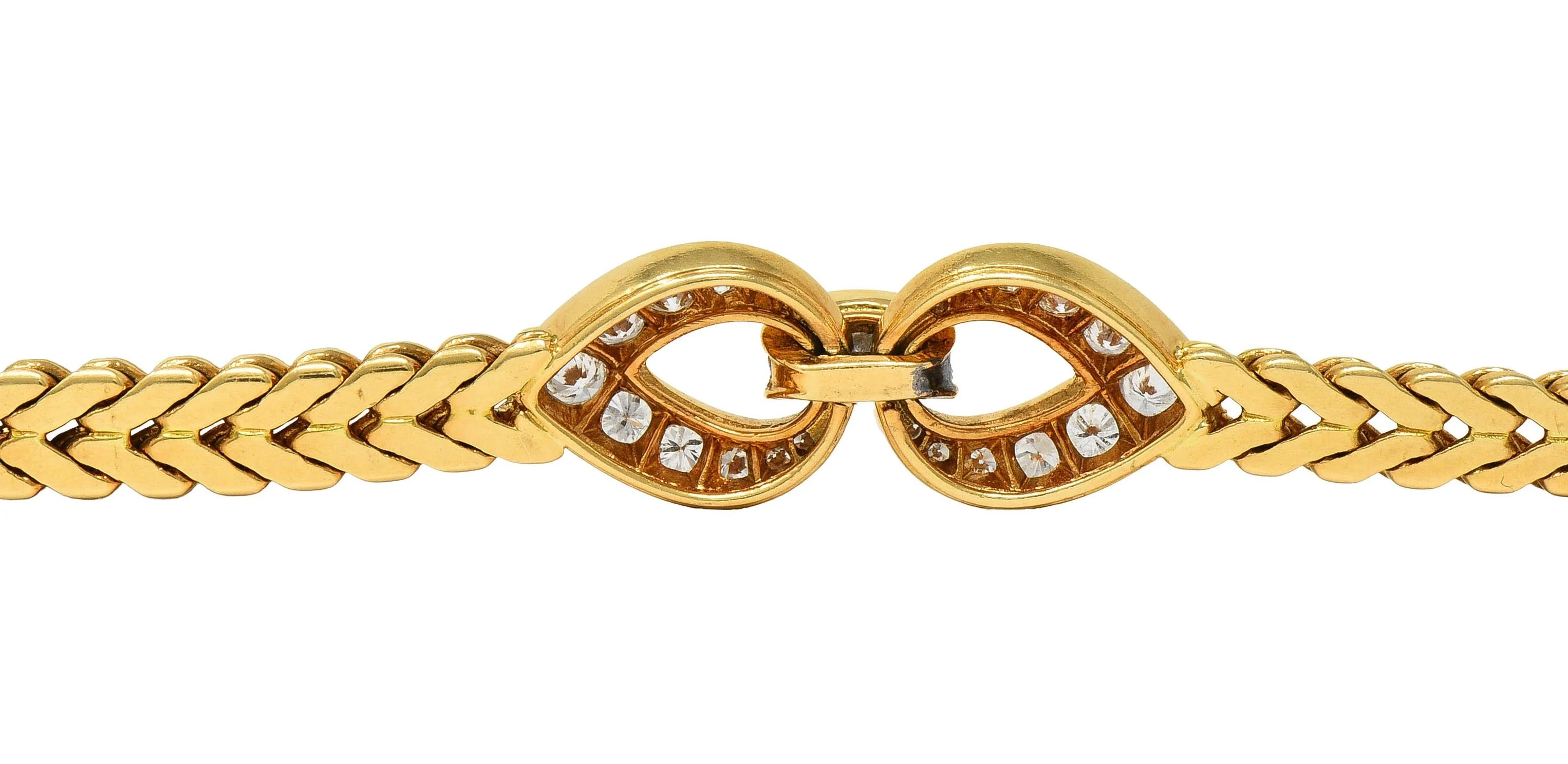 Cartier Paris 1.78 CTW Diamond 18 Karat Yellow Gold Vintage Agrafe Bracelet - Image 8