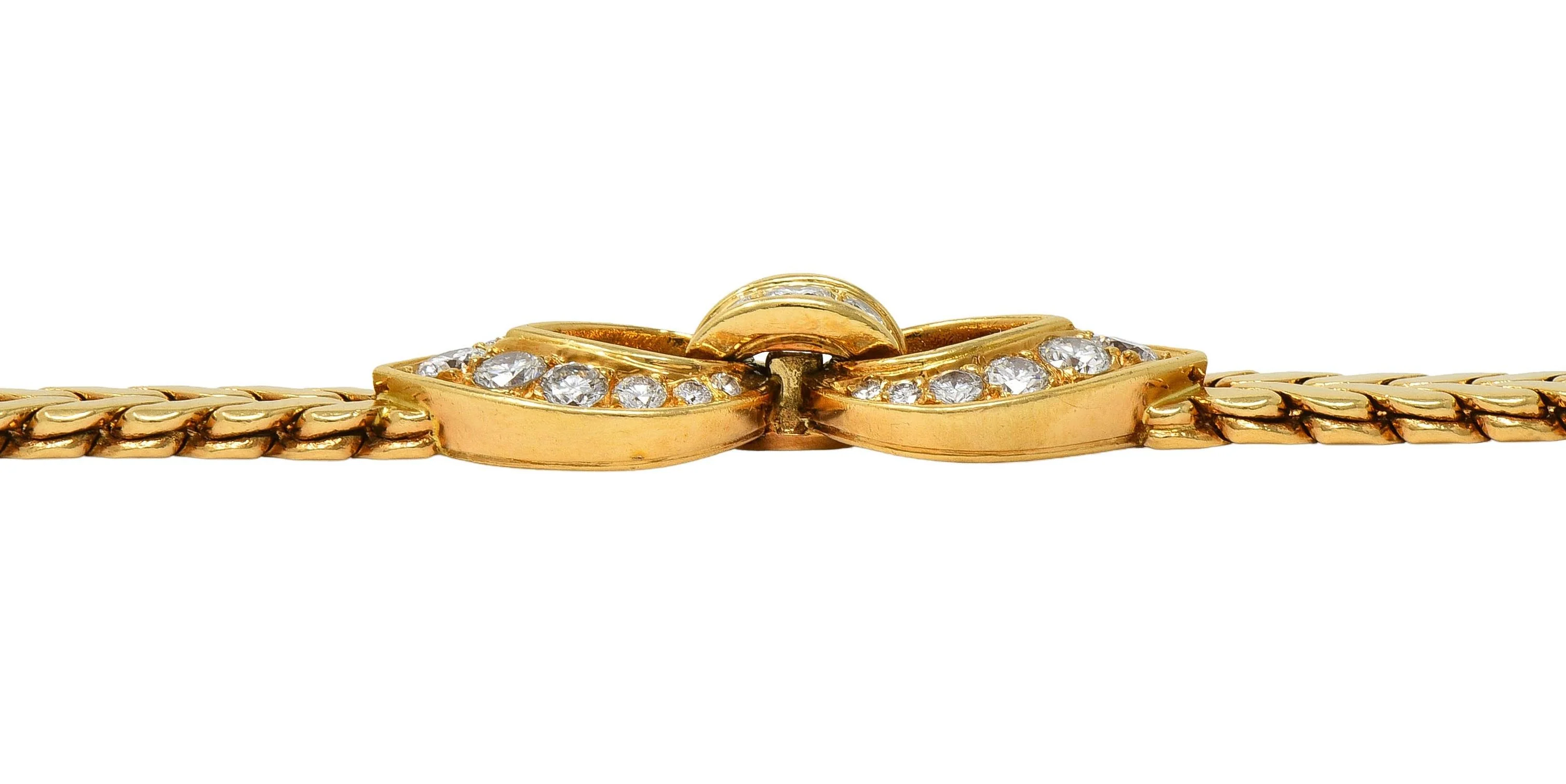 Cartier Paris 1.78 CTW Diamond 18 Karat Yellow Gold Vintage Agrafe Bracelet - Image 9