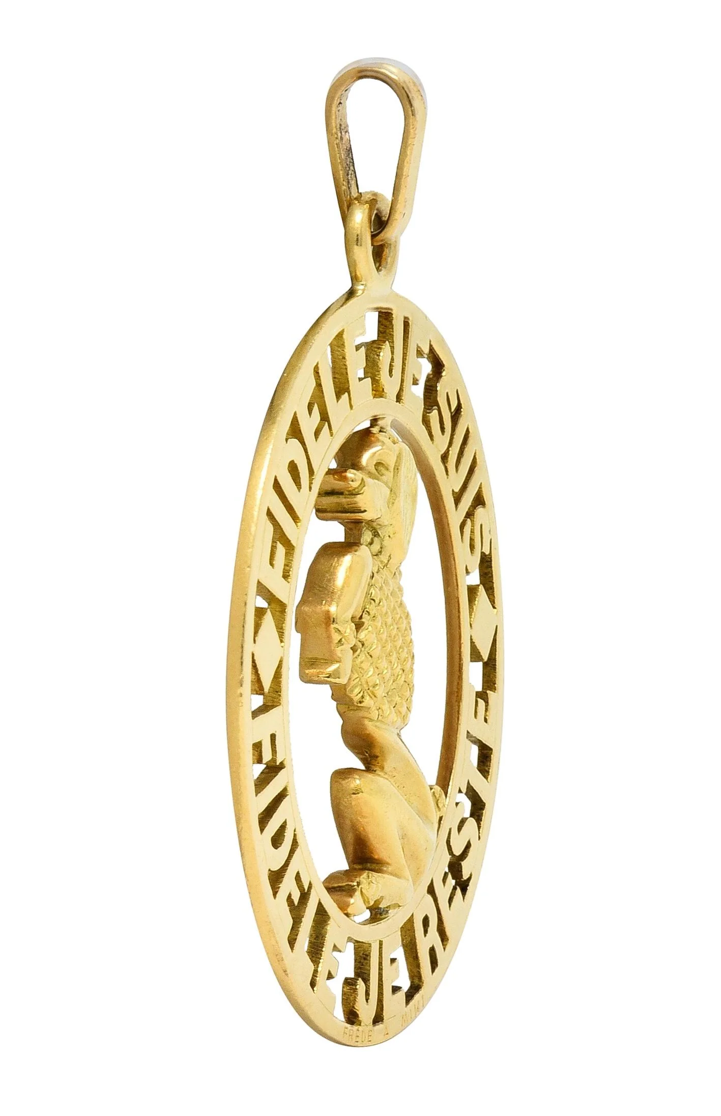Cartier Paris 1950's 18 Karat Yellow Gold Vintage Faithful Poodle Dog Pendant Charm - Image 2
