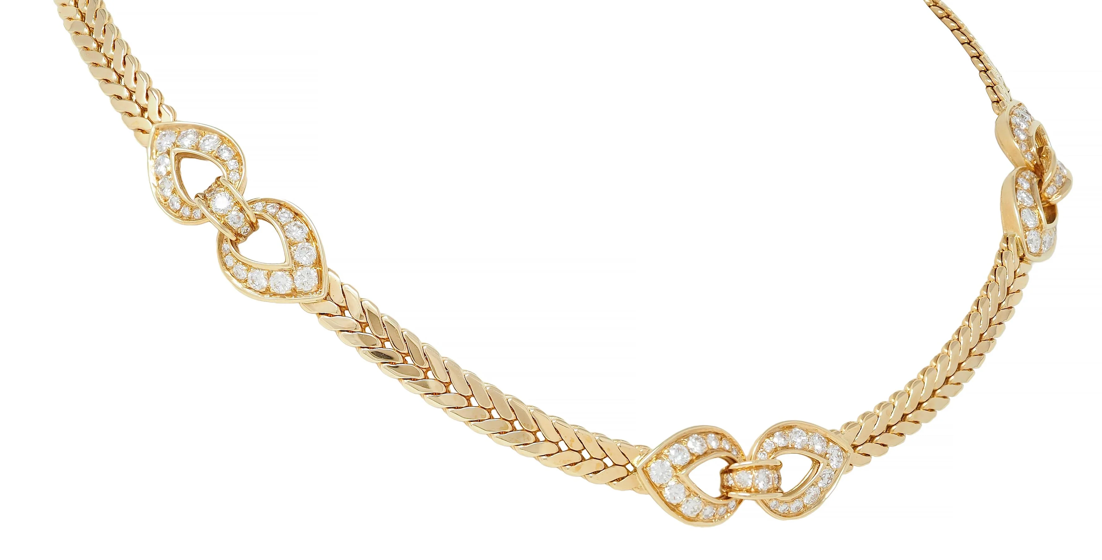 Cartier Paris Georges L'Enfant 3.45 CTW Diamond 18 Karat Yellow Gold Vintage Agrafe Collar Necklace - Image 4