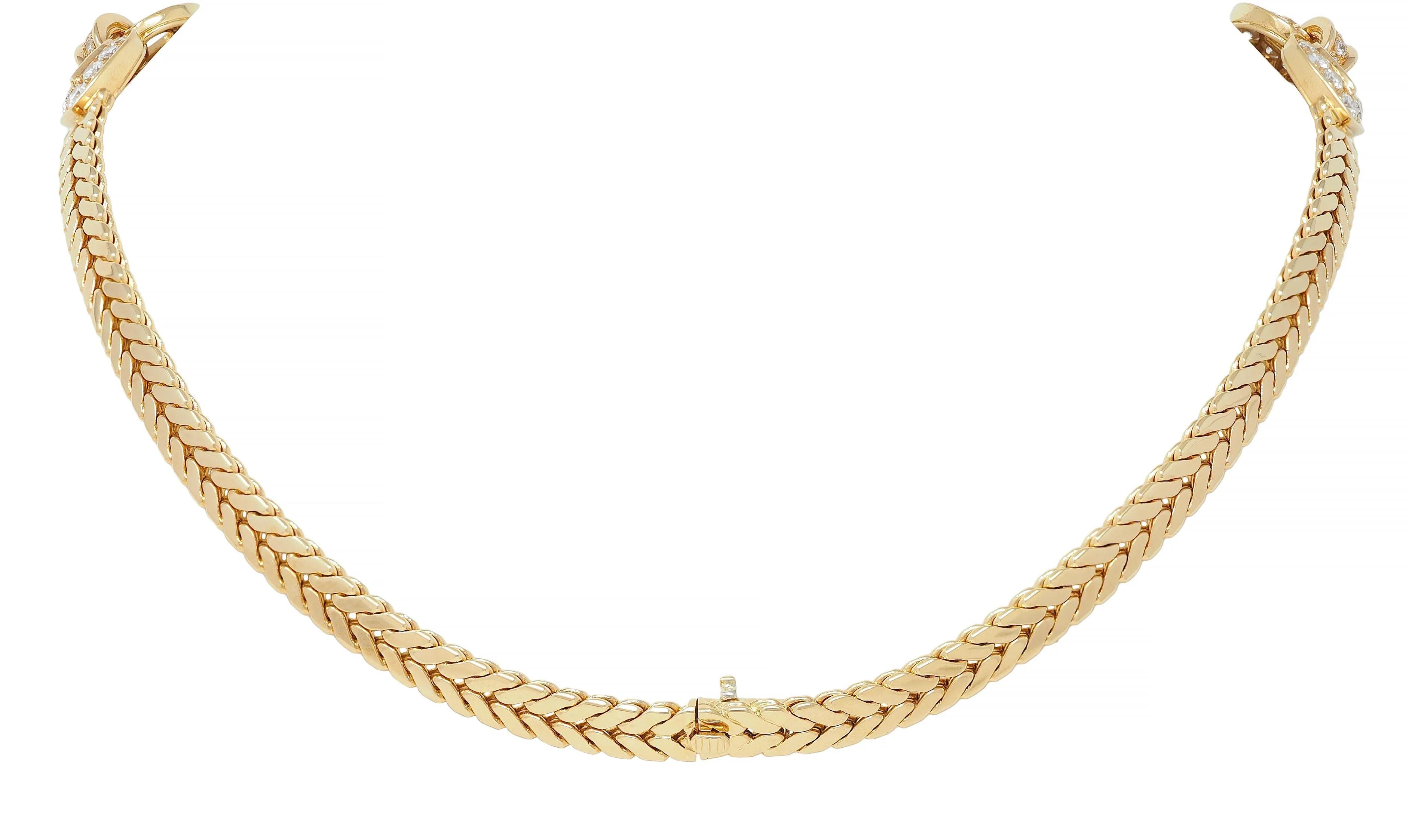 Cartier Paris Georges L'Enfant 3.45 CTW Diamond 18 Karat Yellow Gold Vintage Agrafe Collar Necklace - Image 5
