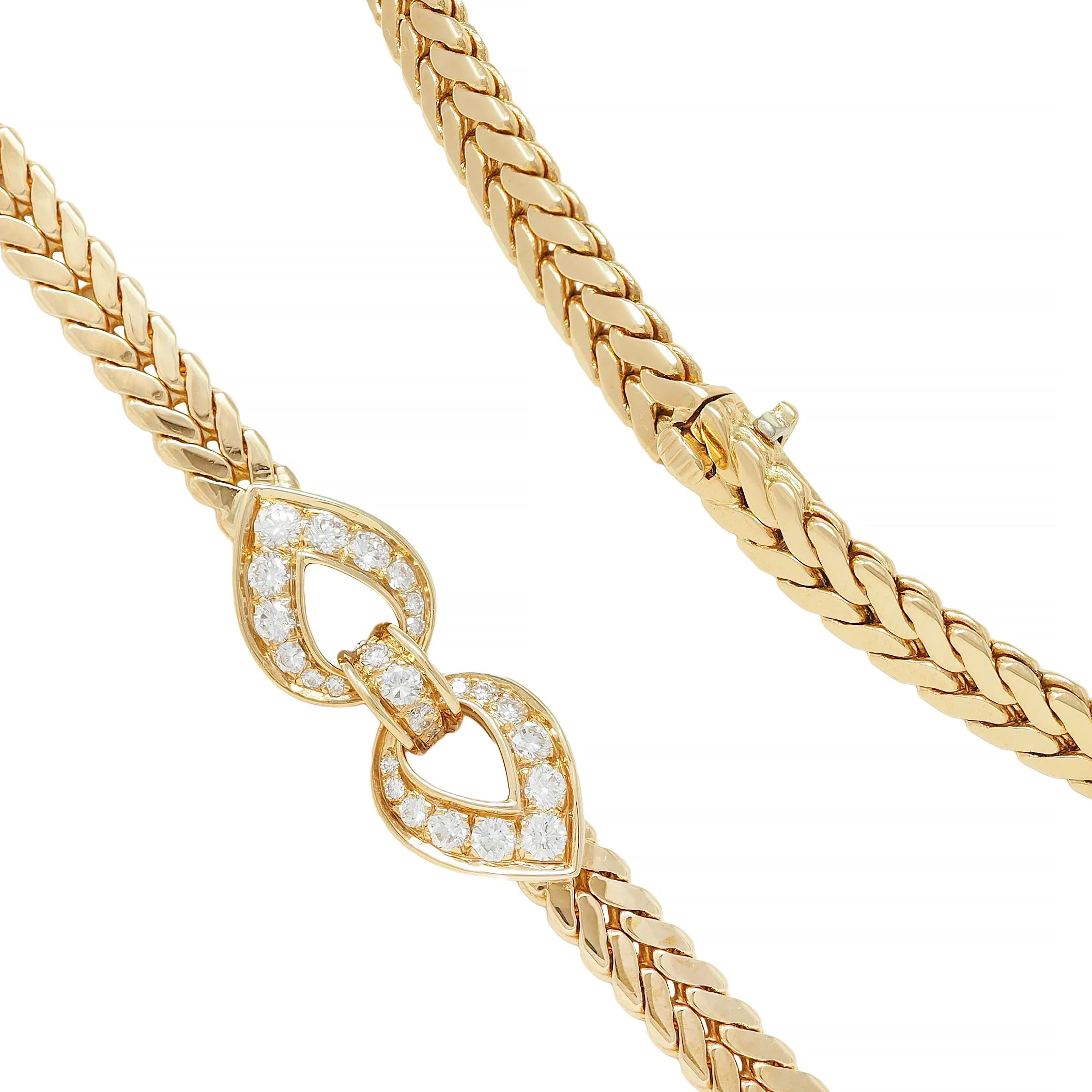 Cartier Paris Georges L'Enfant 3.45 CTW Diamond 18 Karat Yellow Gold Vintage Agrafe Collar Necklace - Image 8