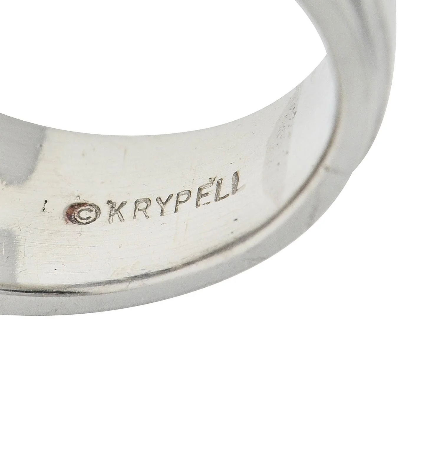 Charles Krypell Vintage 2.76 CTW Sapphire Diamond Platinum Arch Wide Band Ring - Image 8