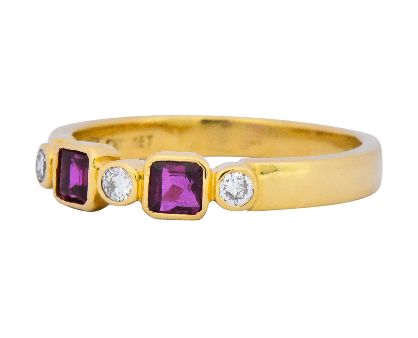 Chaumet Paris Ruby Diamond 18 Karat Gold Stacking Ring - Image 6