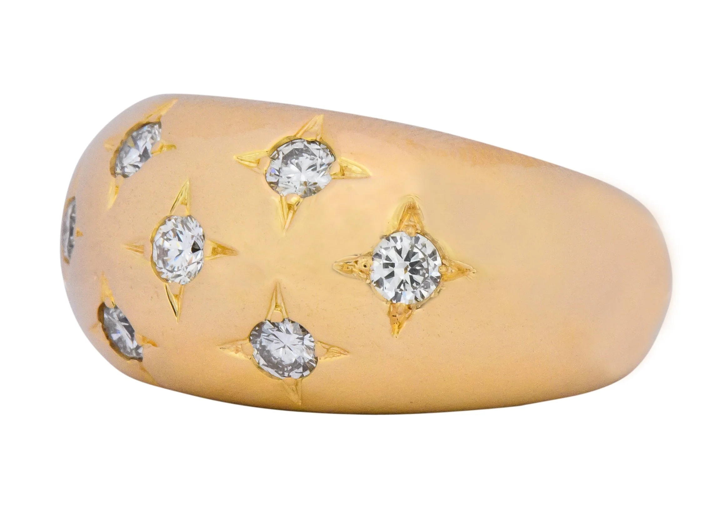 Chaumet Vintage 0.45 CTW Diamond 18 Karat Gold French Bombay Ring - Image 6