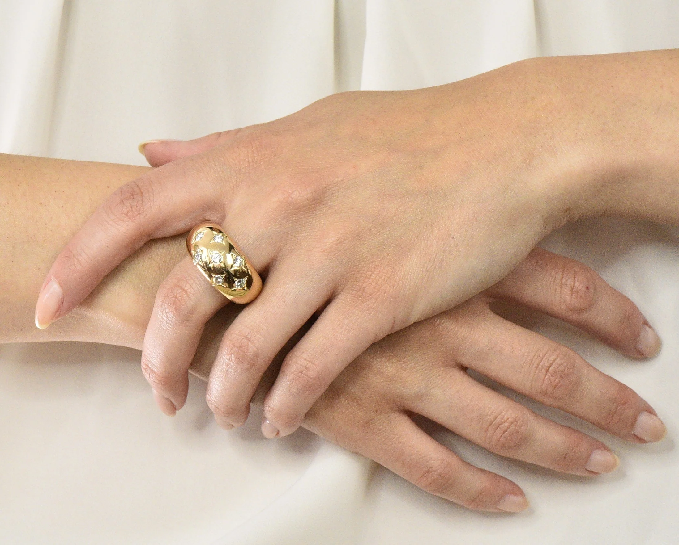 Chaumet Vintage 0.45 CTW Diamond 18 Karat Gold French Bombay Ring - Image 7