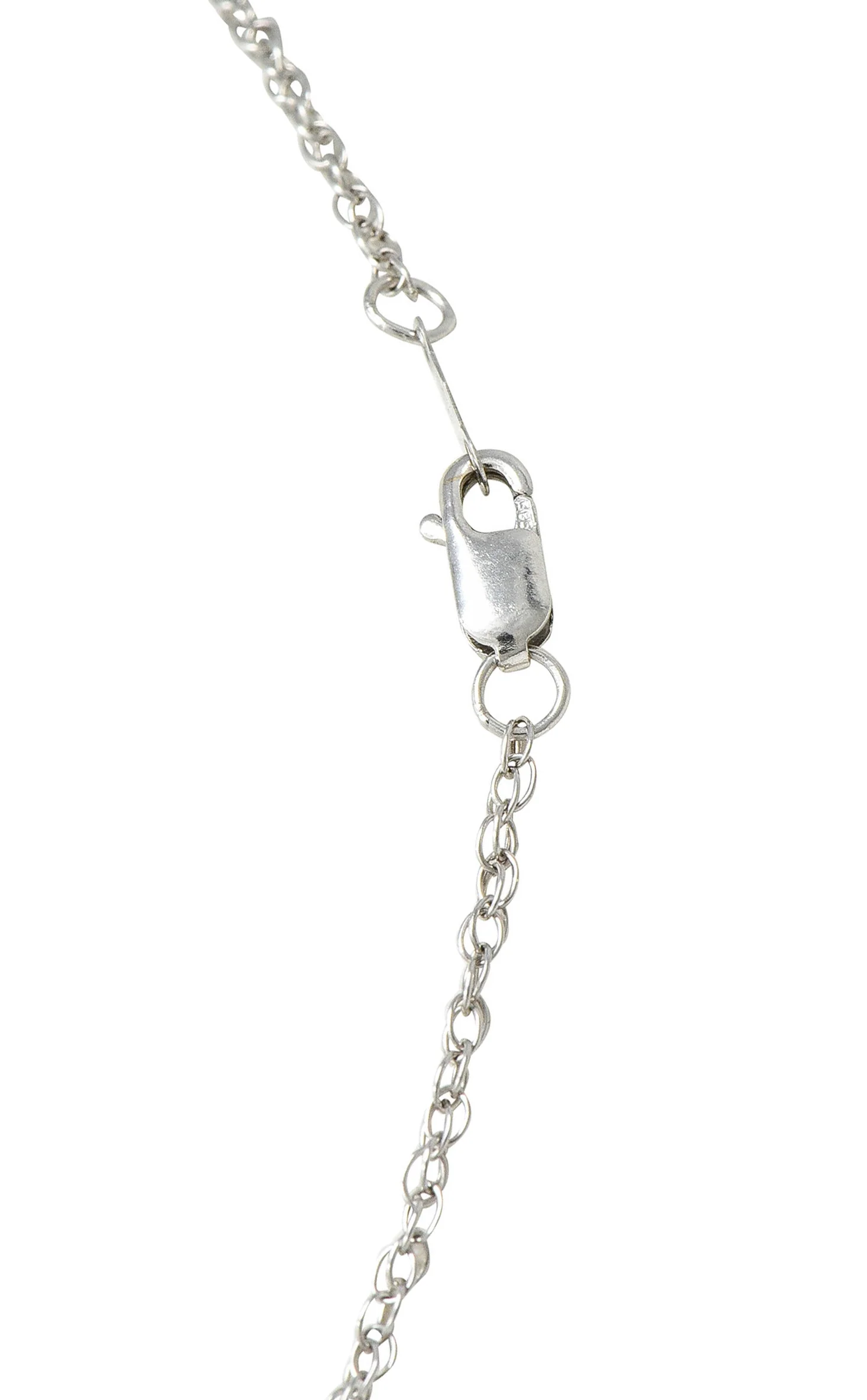 Checkerboard Cut 3.65 CTW Aquamarine Diamond 18 Karat White Gold Enhancer Pendant Necklace - Image 9