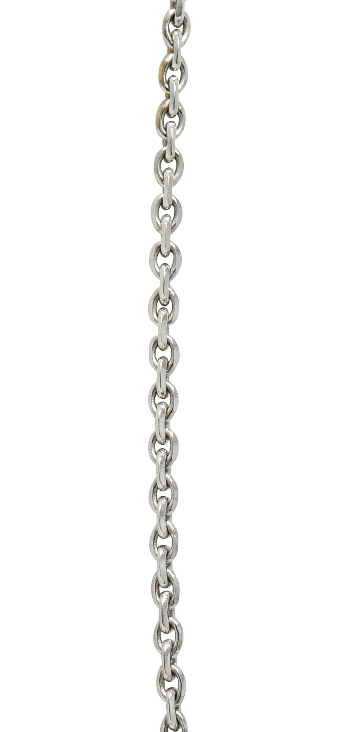 Chic Diamond 18 Karat White Gold Rondelle Station Cable Chain Necklace - Image 6