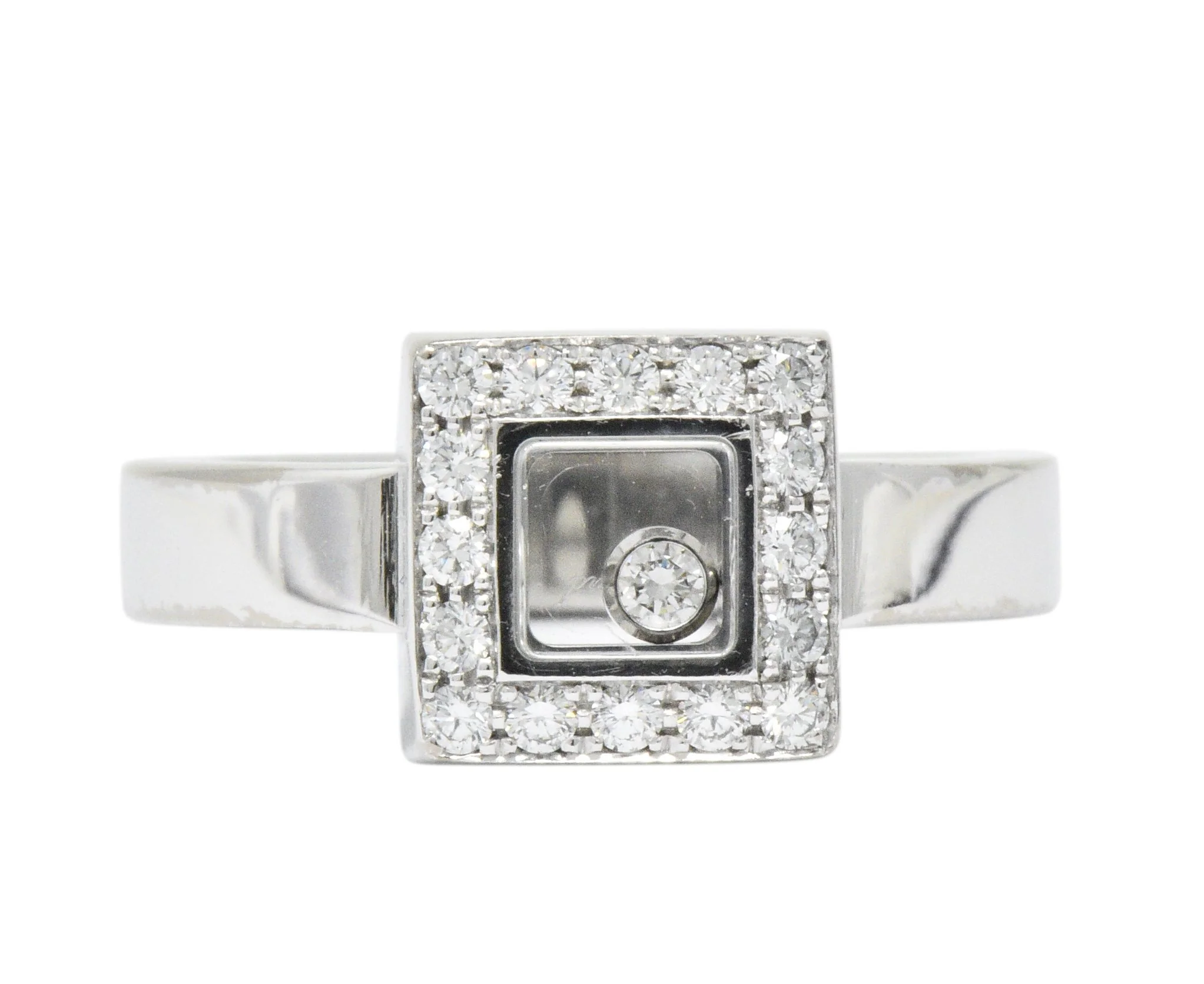 Chopard 0.38 CTW Diamond 18 Karat White Gold Happy Diamonds Ring - Image 3
