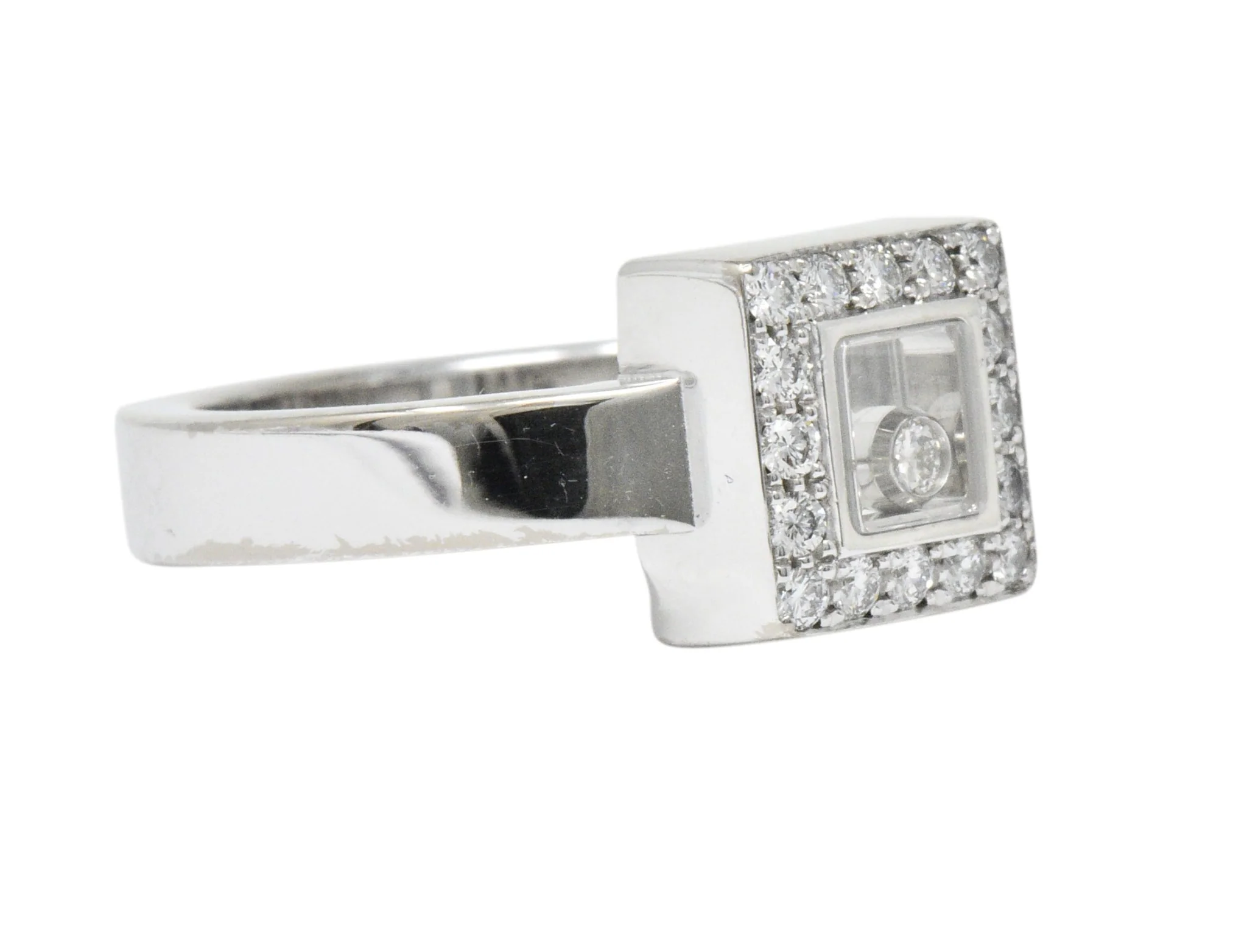 Chopard 0.38 CTW Diamond 18 Karat White Gold Happy Diamonds Ring - Image 4