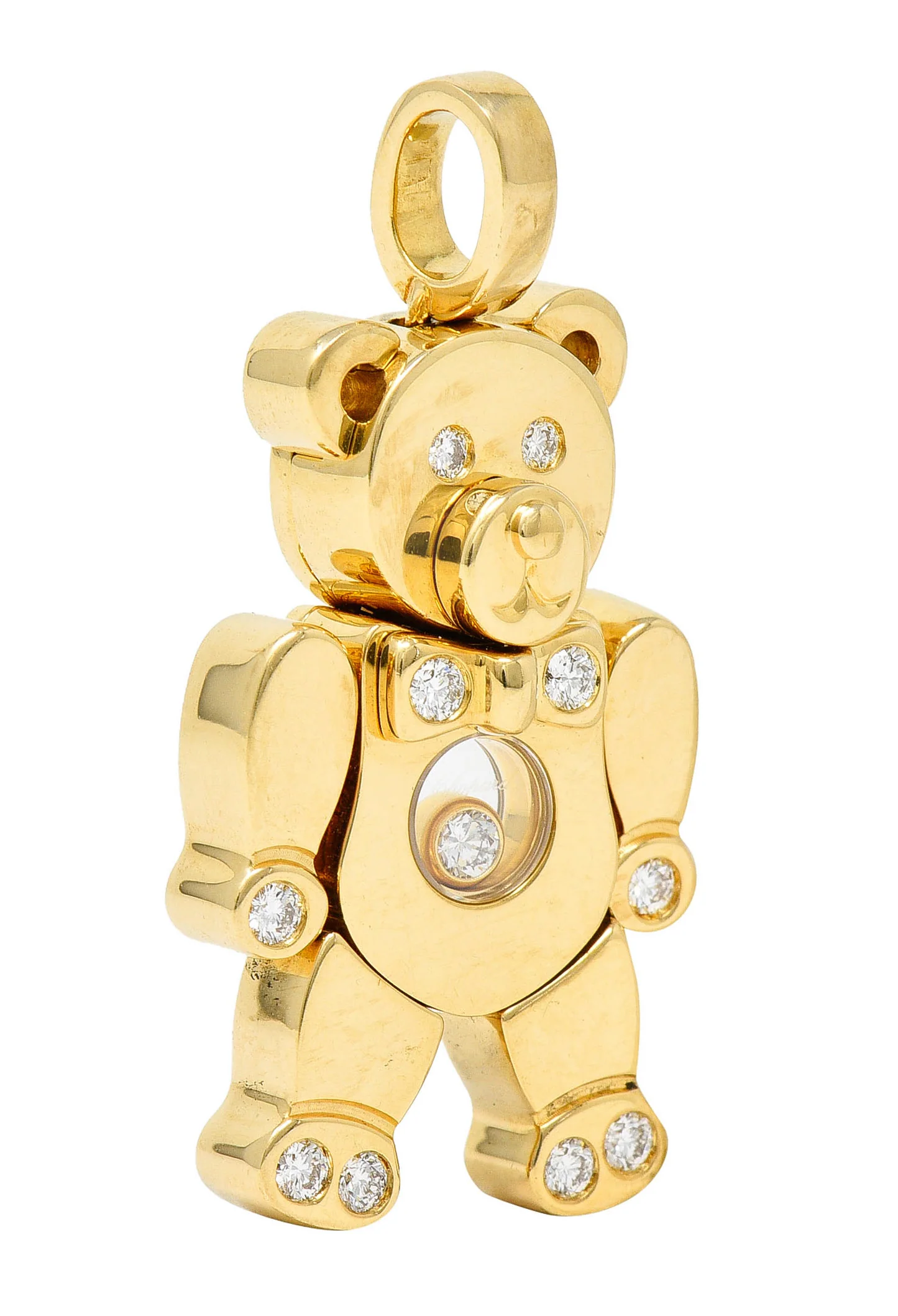 Chopard Diamond 18 Karat Yellow Gold Happy Diamond Bear Pendant - Image 2