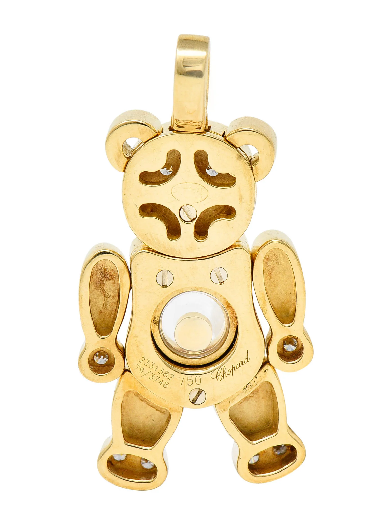 Chopard Diamond 18 Karat Yellow Gold Happy Diamond Bear Pendant - Image 3