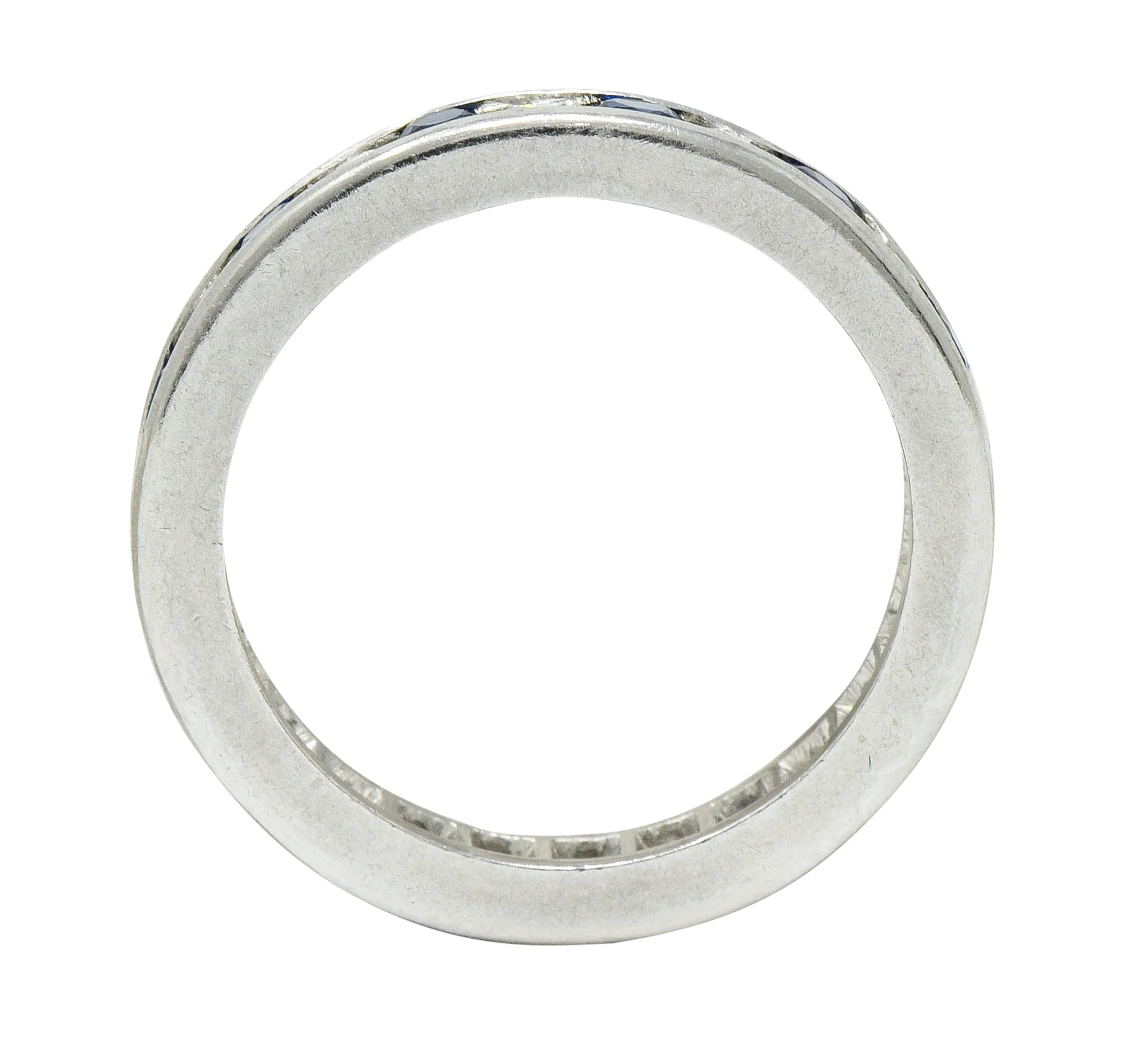Classic Sapphire Diamond Platinum Eternity Band Stack Ring - Image 5