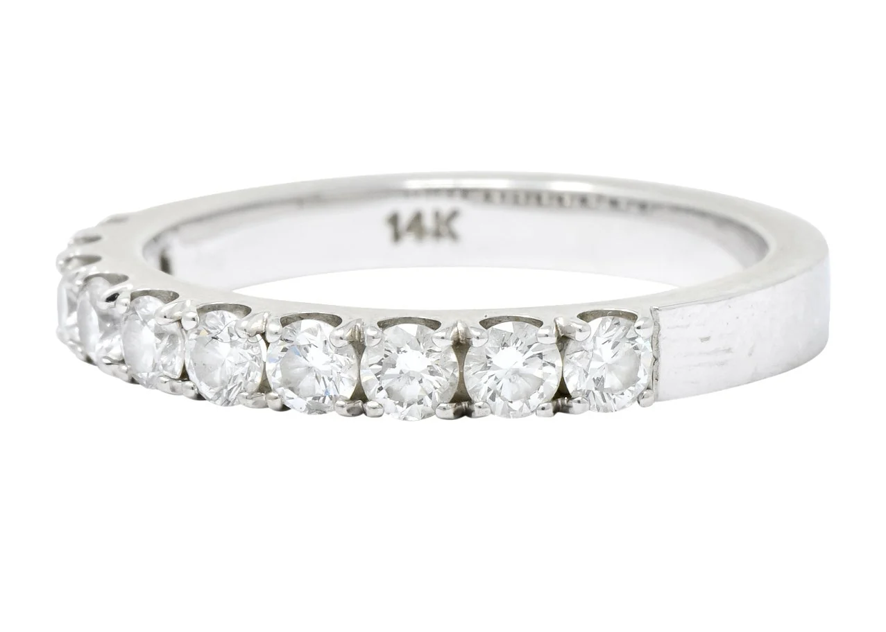Coast 1990's 0.50 CTW 14 Karat White Gold Band Ring - Image 6
