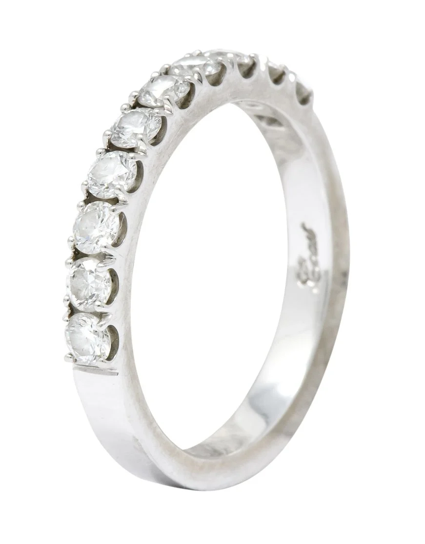 Coast 1990's 0.50 CTW 14 Karat White Gold Band Ring - Image 9