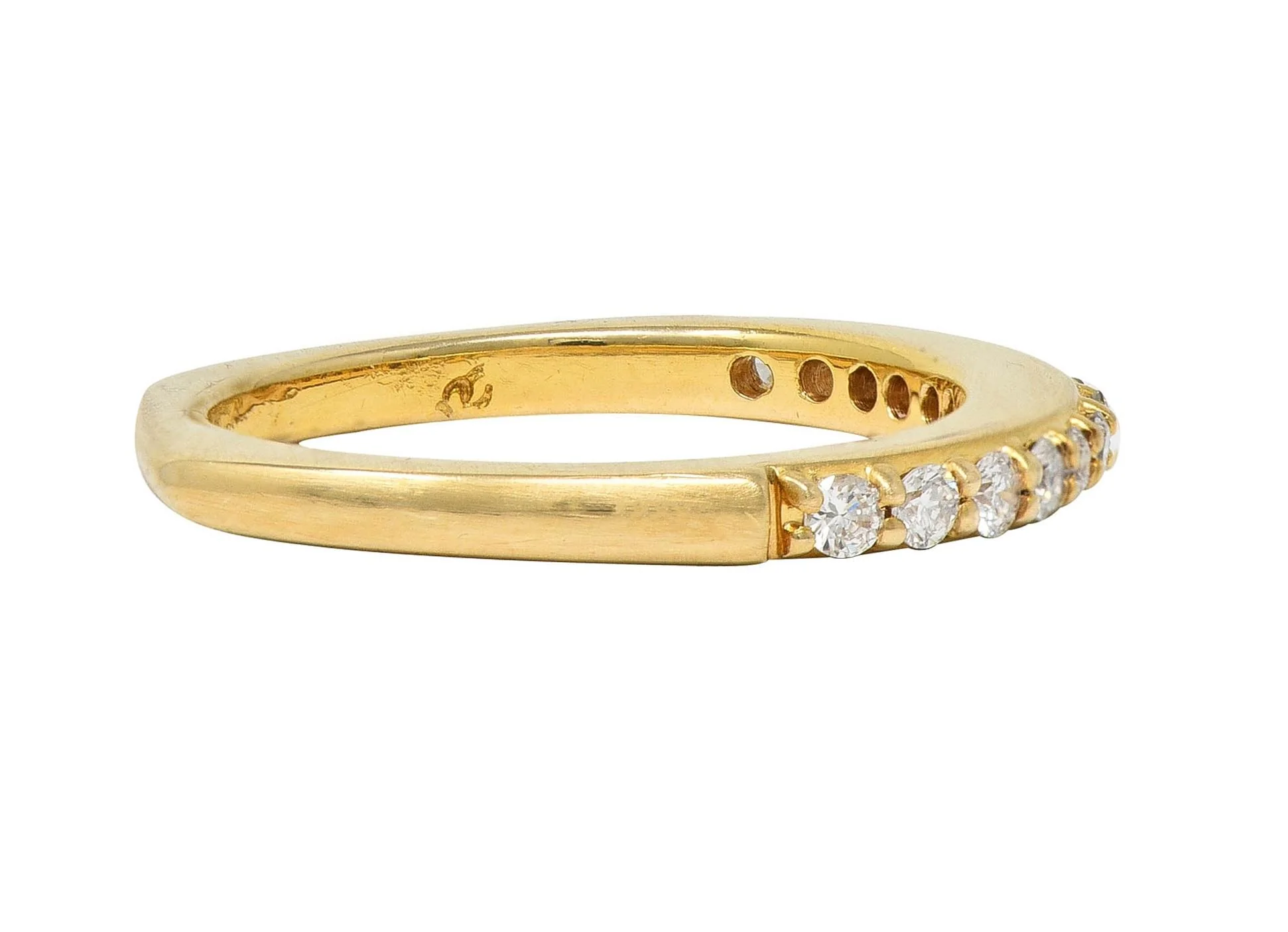 Contemporary 0.26 CTW Diamond 14 Karat Yellow Gold Stacking Band Ring - Image 4