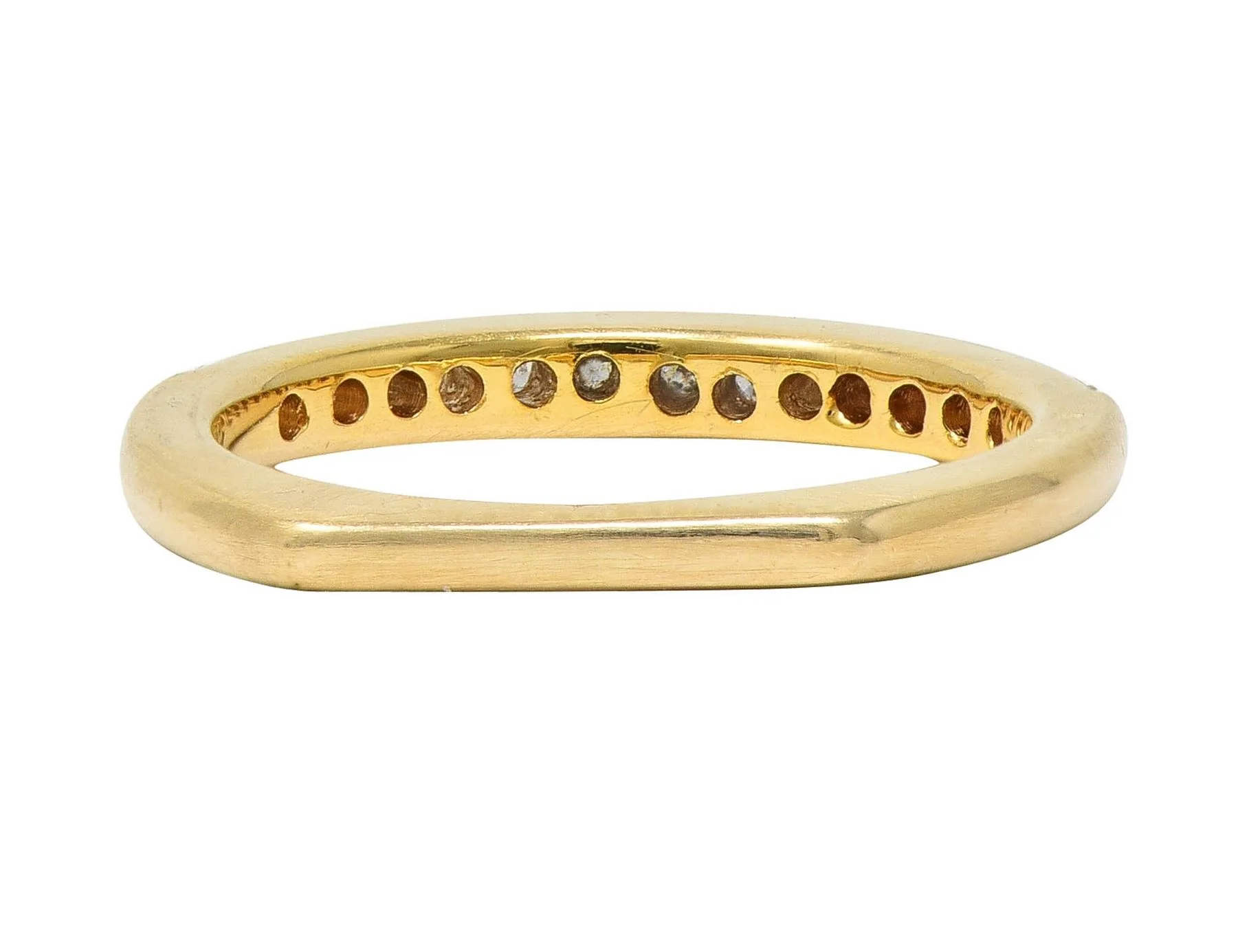 Contemporary 0.26 CTW Diamond 14 Karat Yellow Gold Stacking Band Ring - Image 5