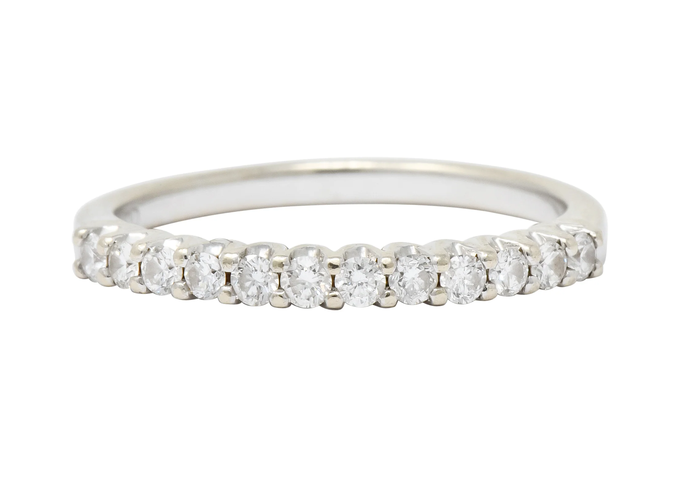 Contemporary 0.33 CTW Diamond 18 Karat White Gold Anniversary Band Ring