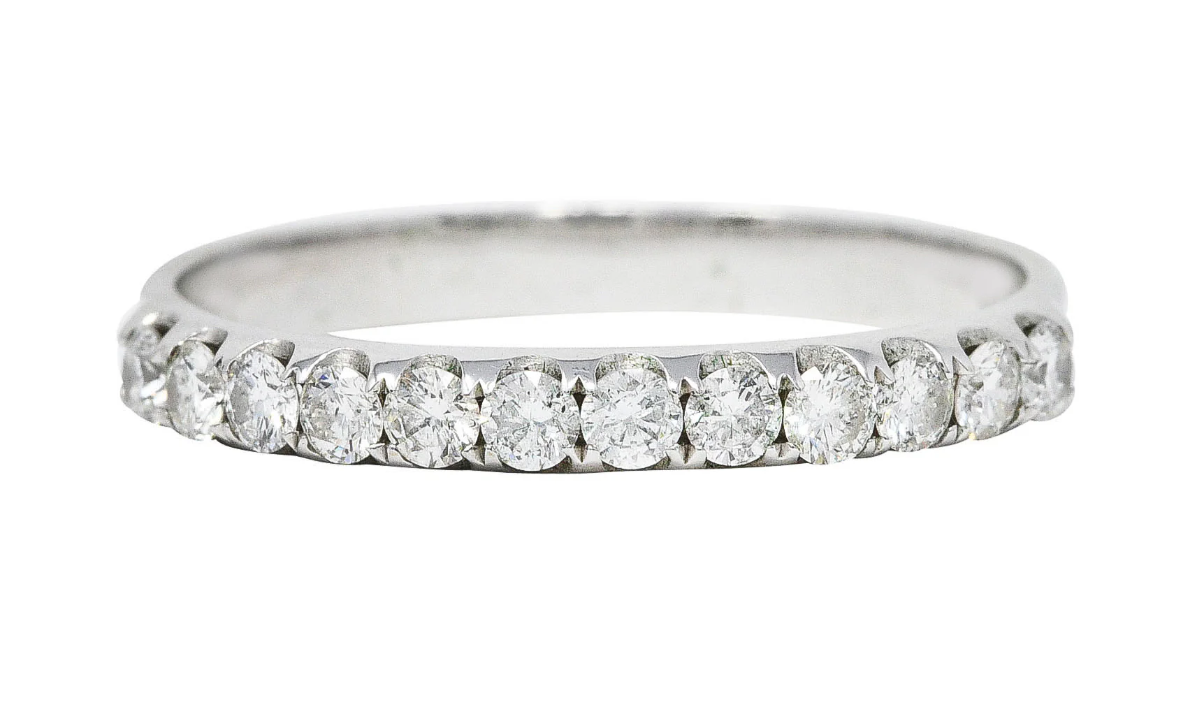 Contemporary 0.36 CTW Diamond 18 Karat White Gold Anniversary Band Ring