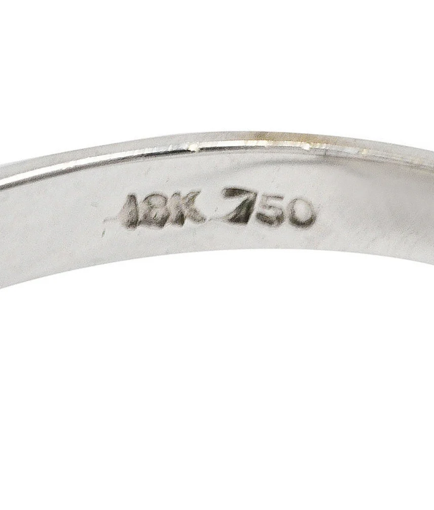 Contemporary 0.36 CTW Diamond 18 Karat White Gold Anniversary Band Ring - Image 7