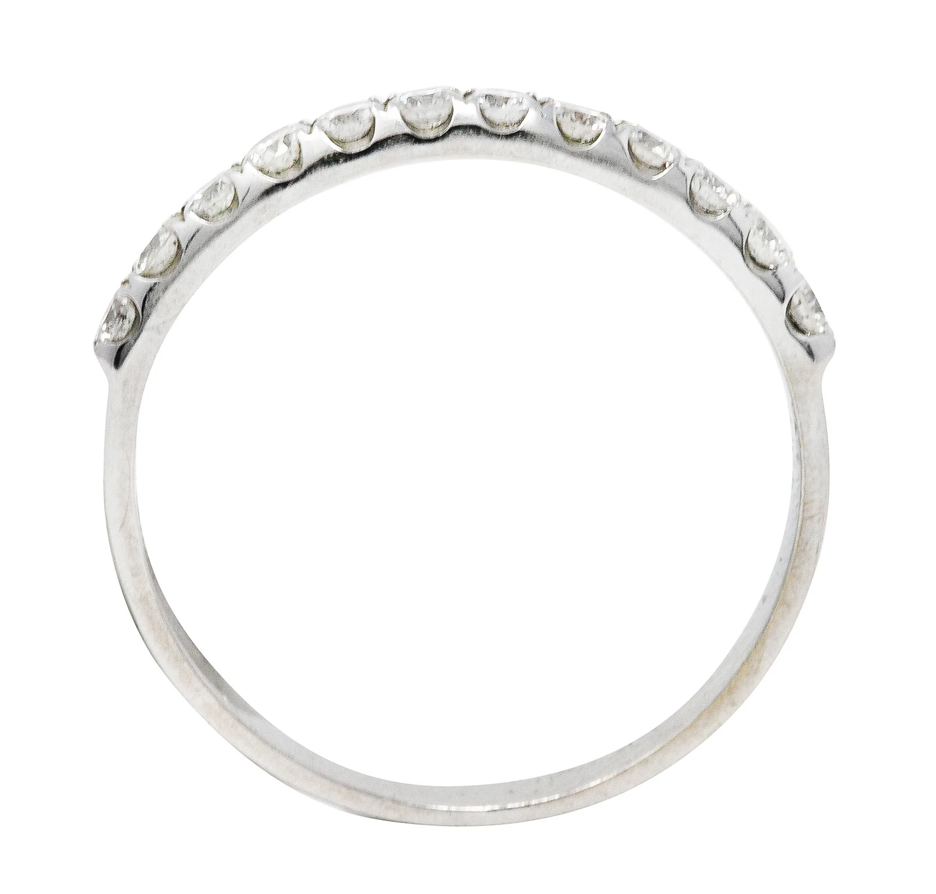Contemporary 0.36 CTW Diamond 18 Karat White Gold Anniversary Band Ring - Image 8