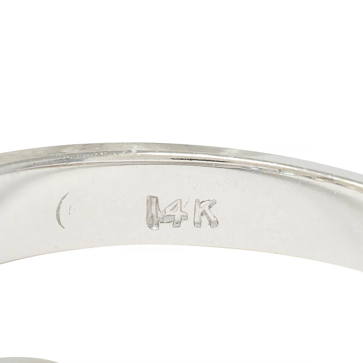 Contemporary 0.40 CTW Diamond 14 Karat White Gold Four Stone Stacking Band Ring - Image 7