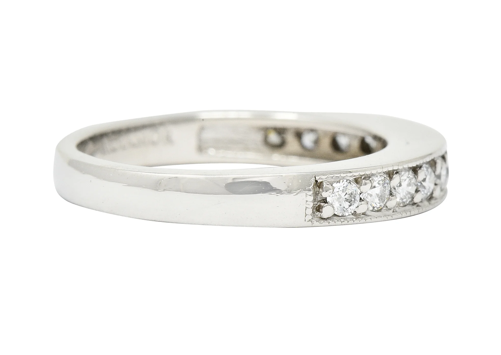Contemporary 0.40 CTW Diamond Platinum Anniversary Band Ring - Image 3