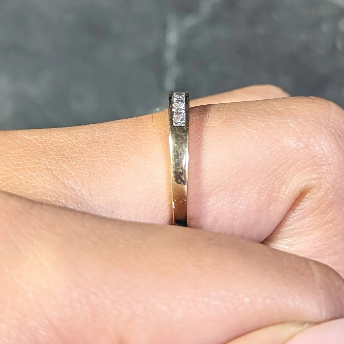 Contemporary 0.44 CTW Princess Cut Diamond 14 Karat Yellow Gold Band Ring - Image 15