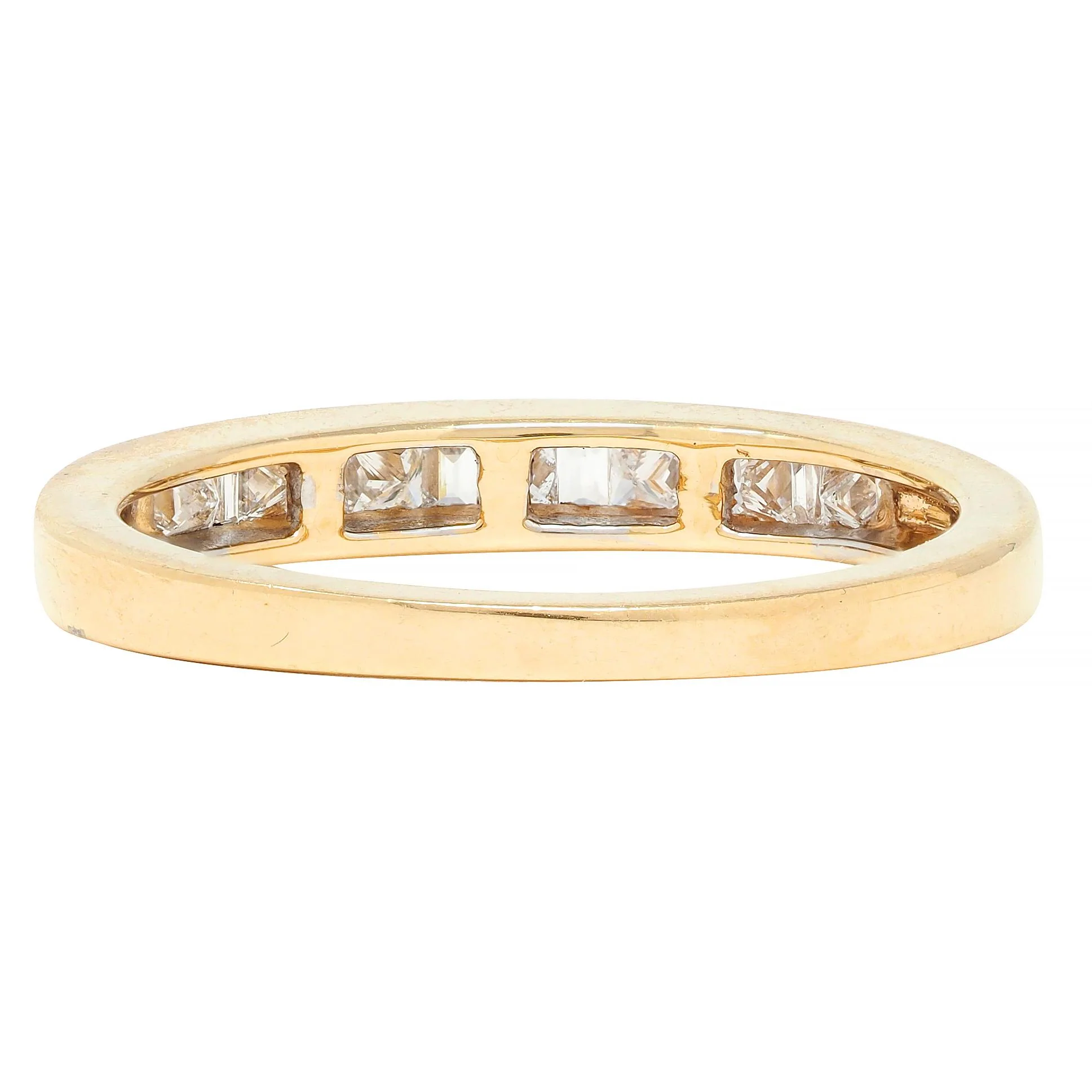 Contemporary 0.44 CTW Princess Cut Diamond 14 Karat Yellow Gold Band Ring - Image 5