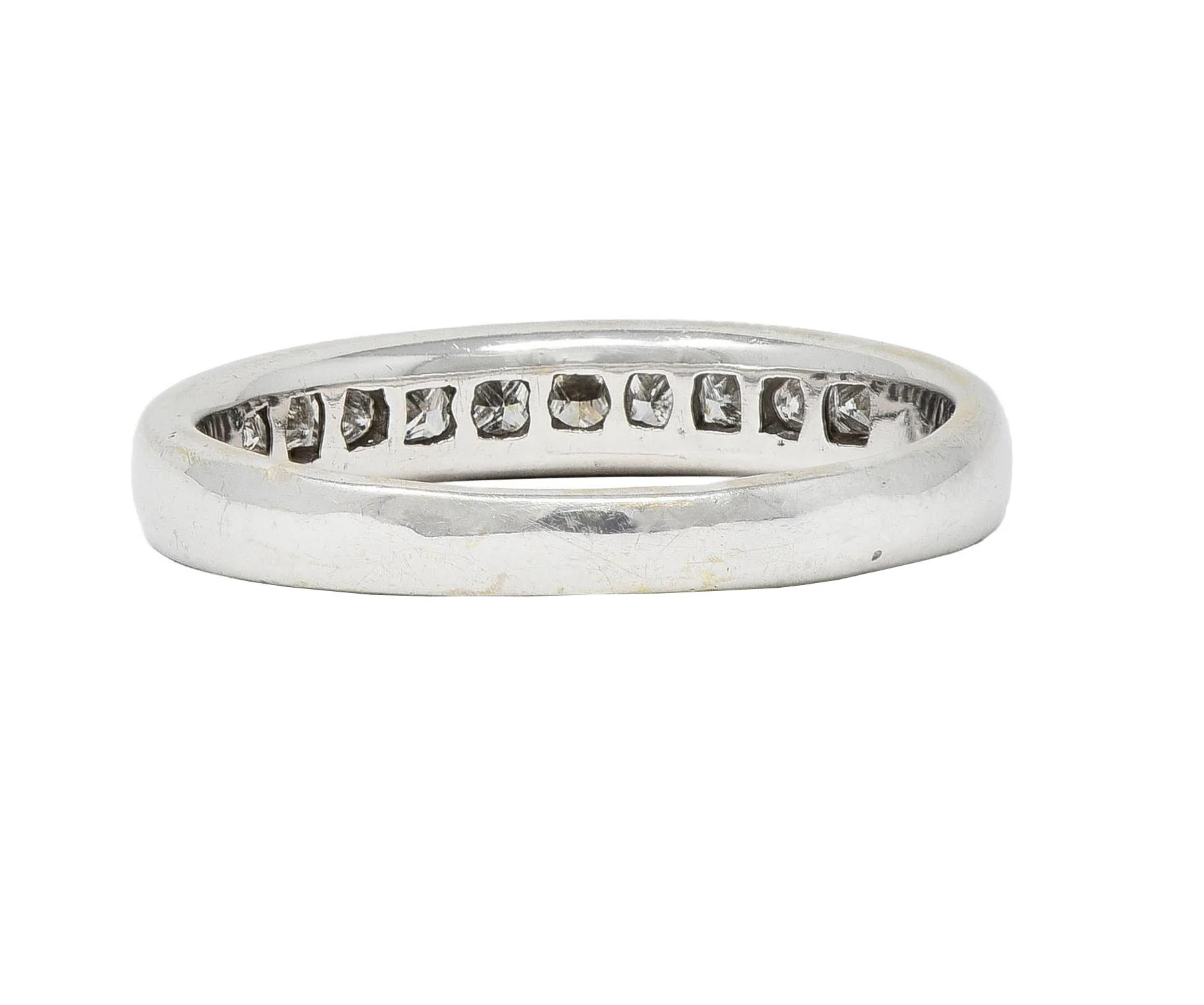 Contemporary 0.45 CTW Diamond 18 Karat White Gold Channel Band Ring - Image 4