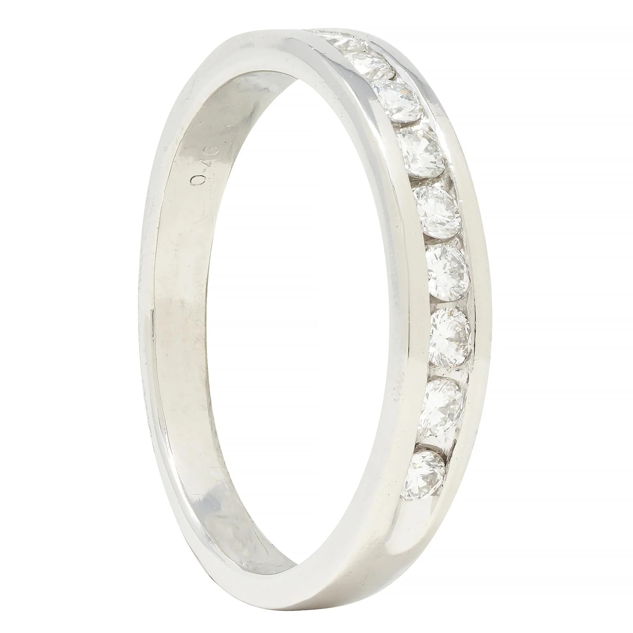Contemporary 0.46 CTW Diamond Platinum Channel Band Ring - Image 11