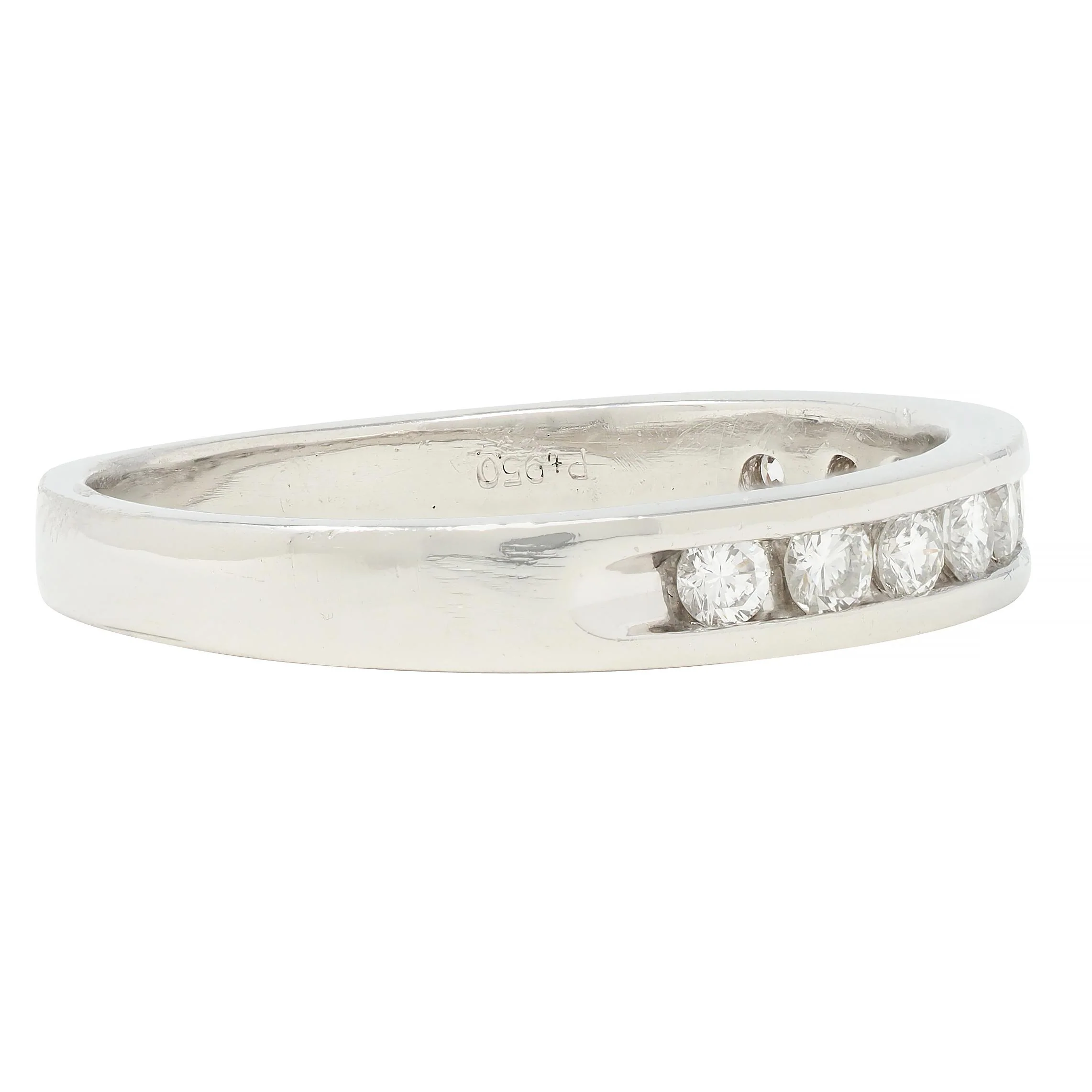 Contemporary 0.46 CTW Diamond Platinum Channel Band Ring - Image 4