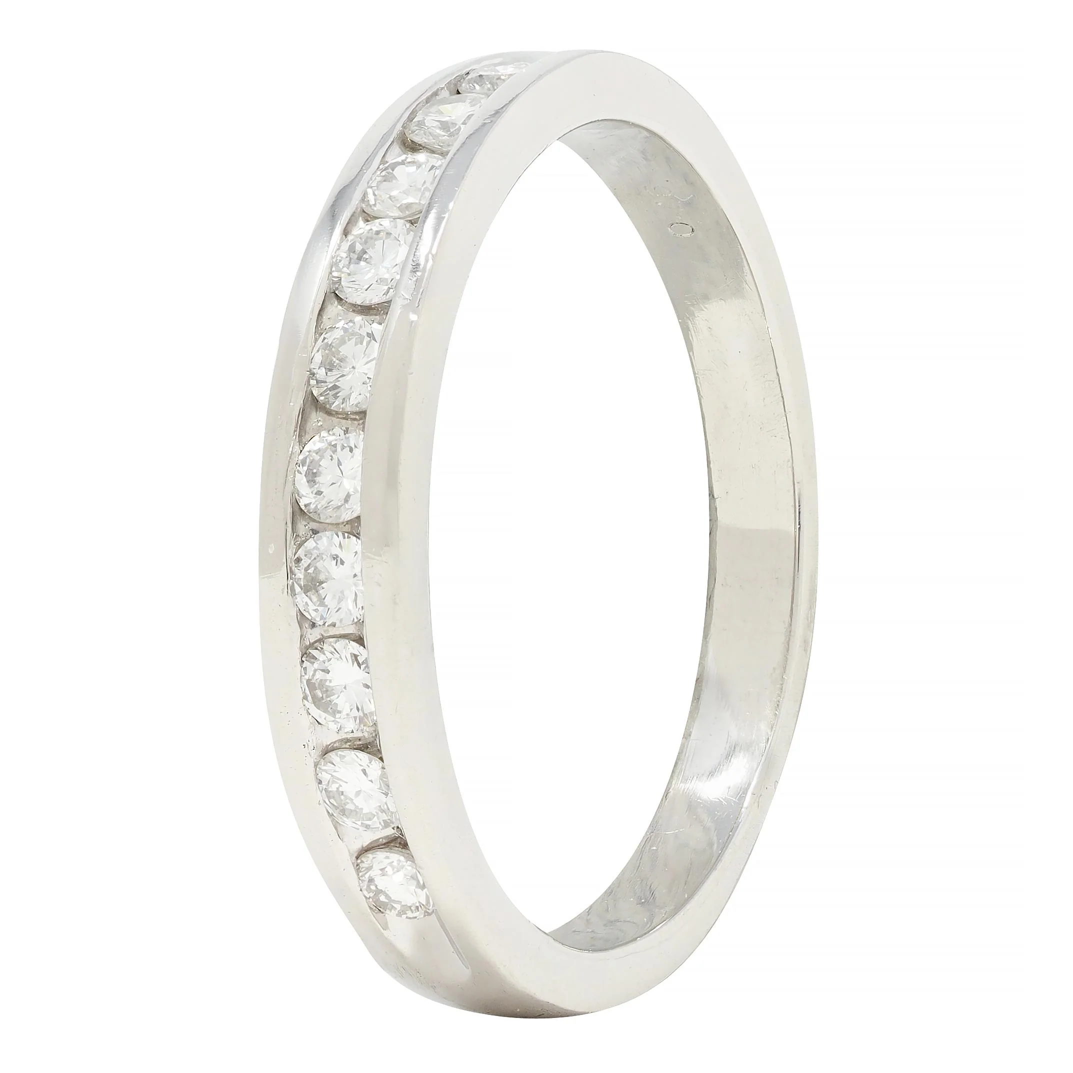 Contemporary 0.46 CTW Diamond Platinum Channel Band Ring - Image 9