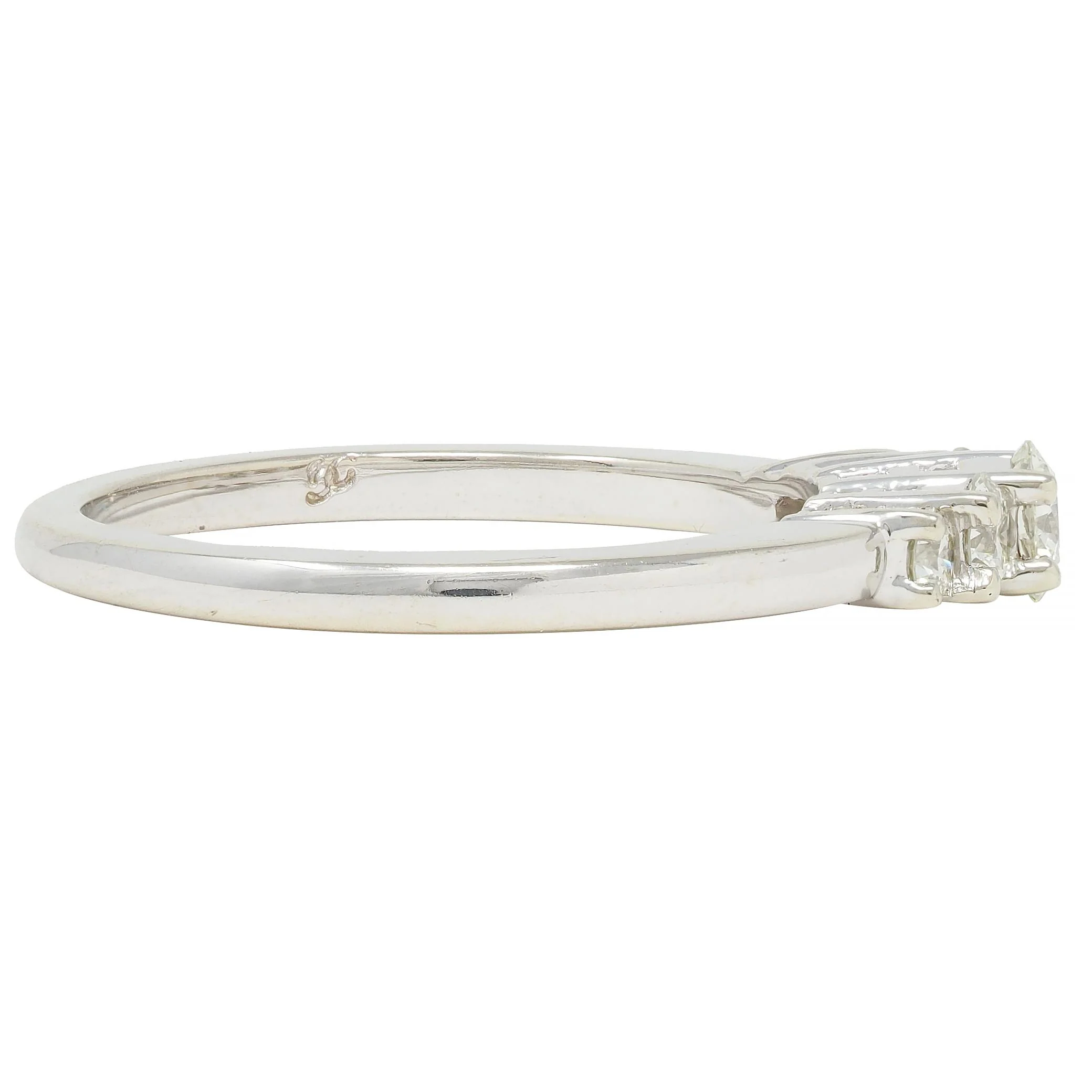 Contemporary 0.50 CTW Diamond 14 Karat White Gold Five Stone Band Ring - Image 3