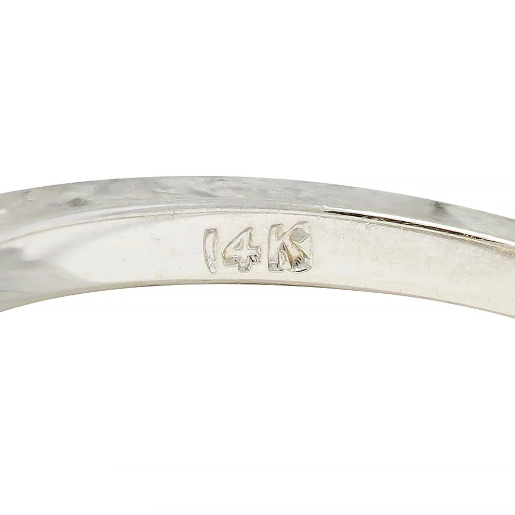 Contemporary 0.50 CTW Diamond 14 Karat White Gold Five Stone Band Ring - Image 7