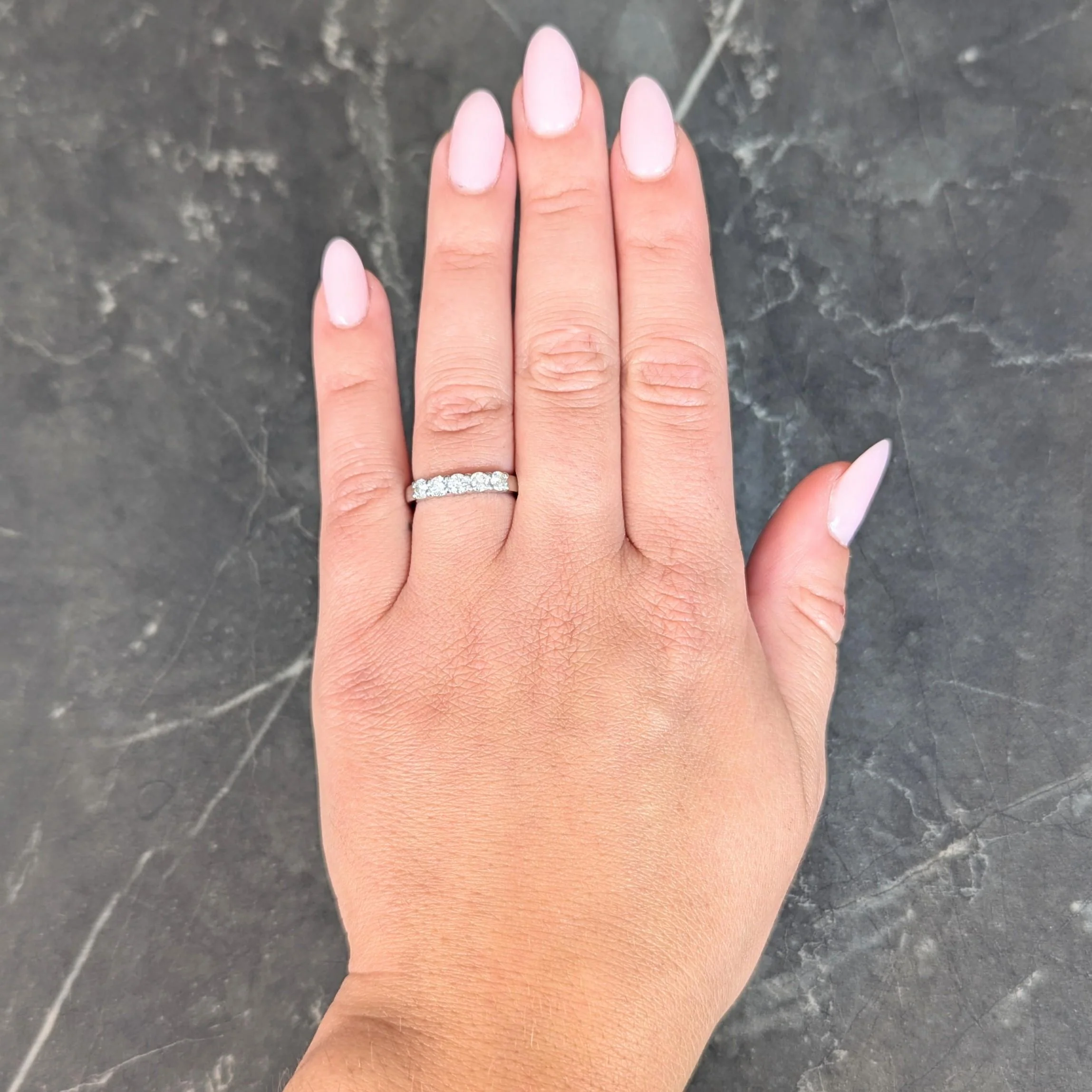 Contemporary 0.50 CTW Diamond Platinum Stacking Wedding Band Ring - Image 10