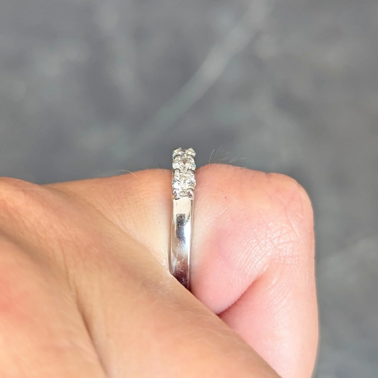 Contemporary 0.50 CTW Diamond Platinum Stacking Wedding Band Ring - Image 11
